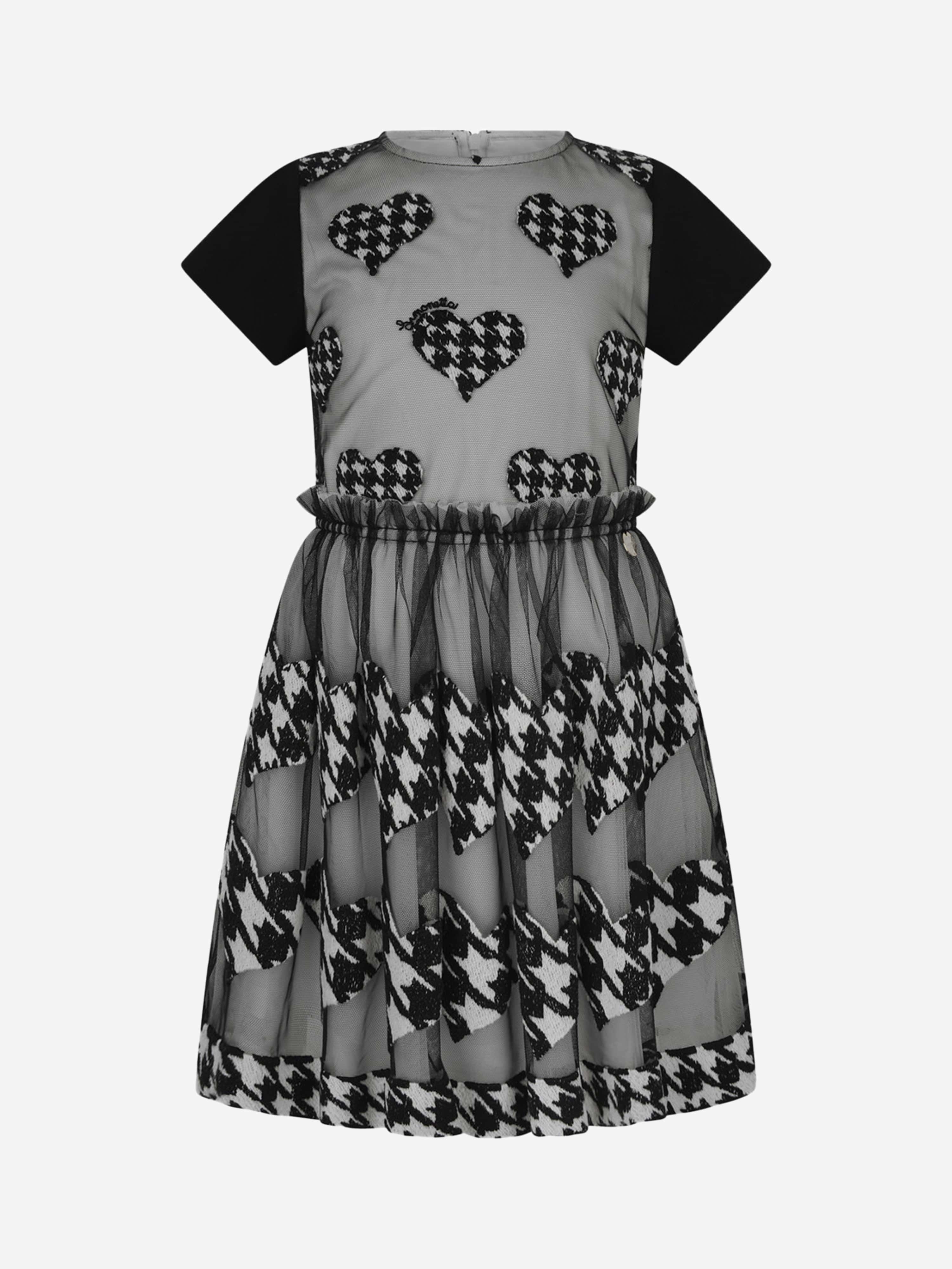 Simonetta Houndstooth Heart Embroidered Dress Recommend For Sale