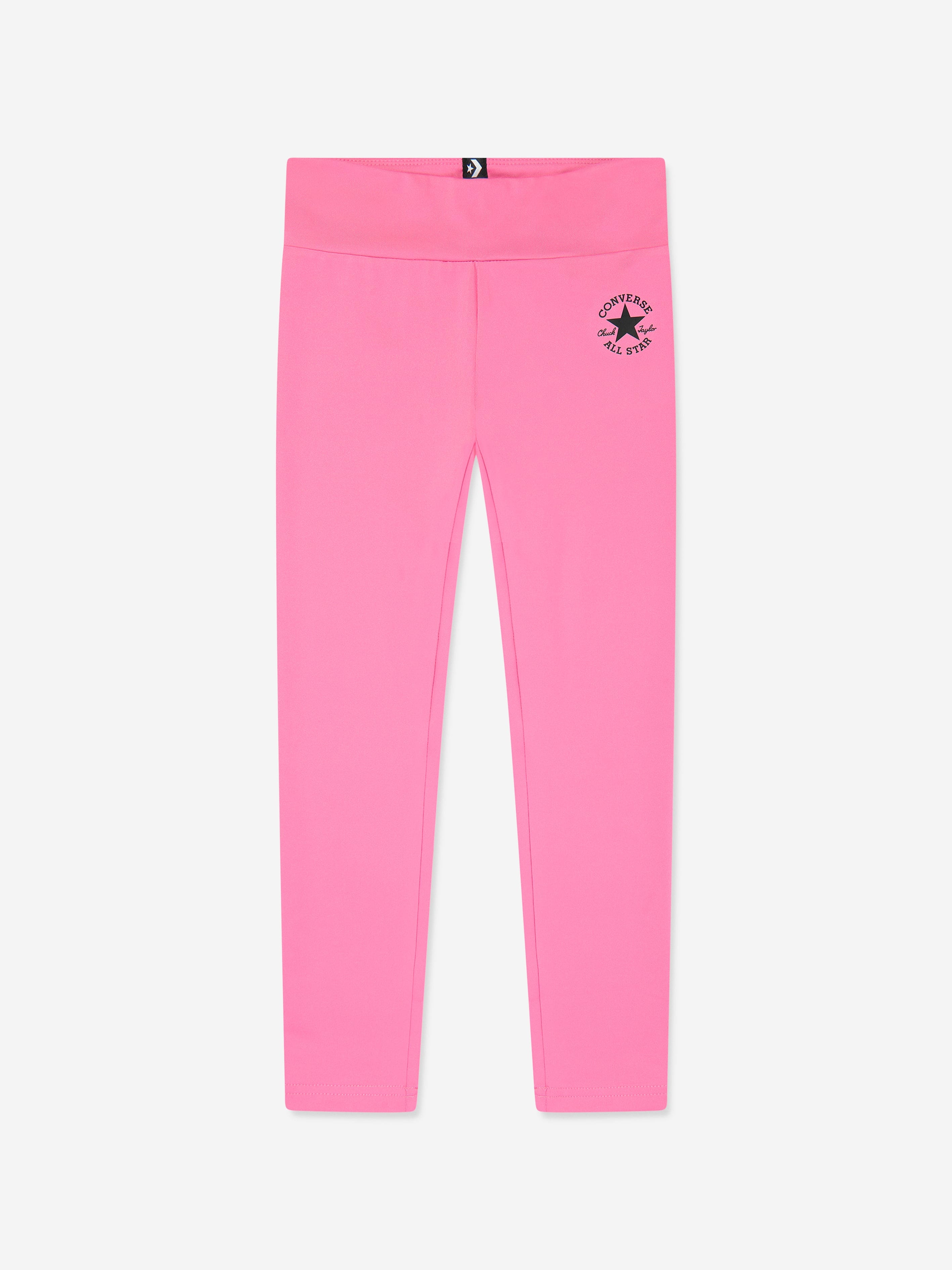 Converse Girls Chuck Patch High Rise Leggings in Pink New For Sale