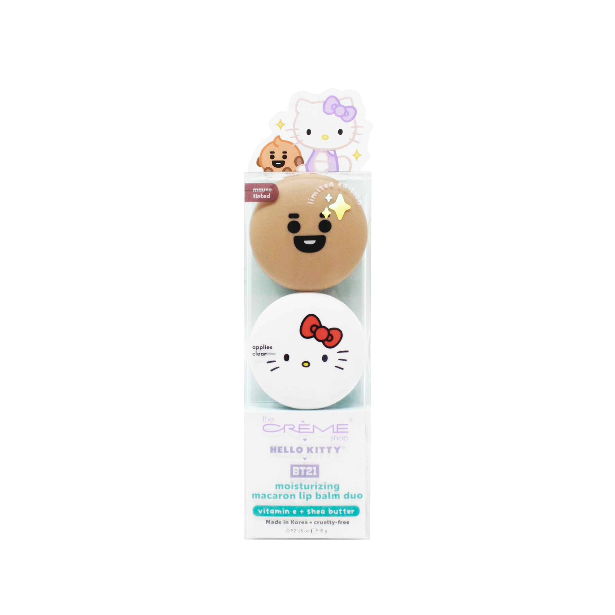 Hello Kitty & BT21 SHOOKY Moisturizing Macaron Lip Balm Duo Free Shipping Eastbay