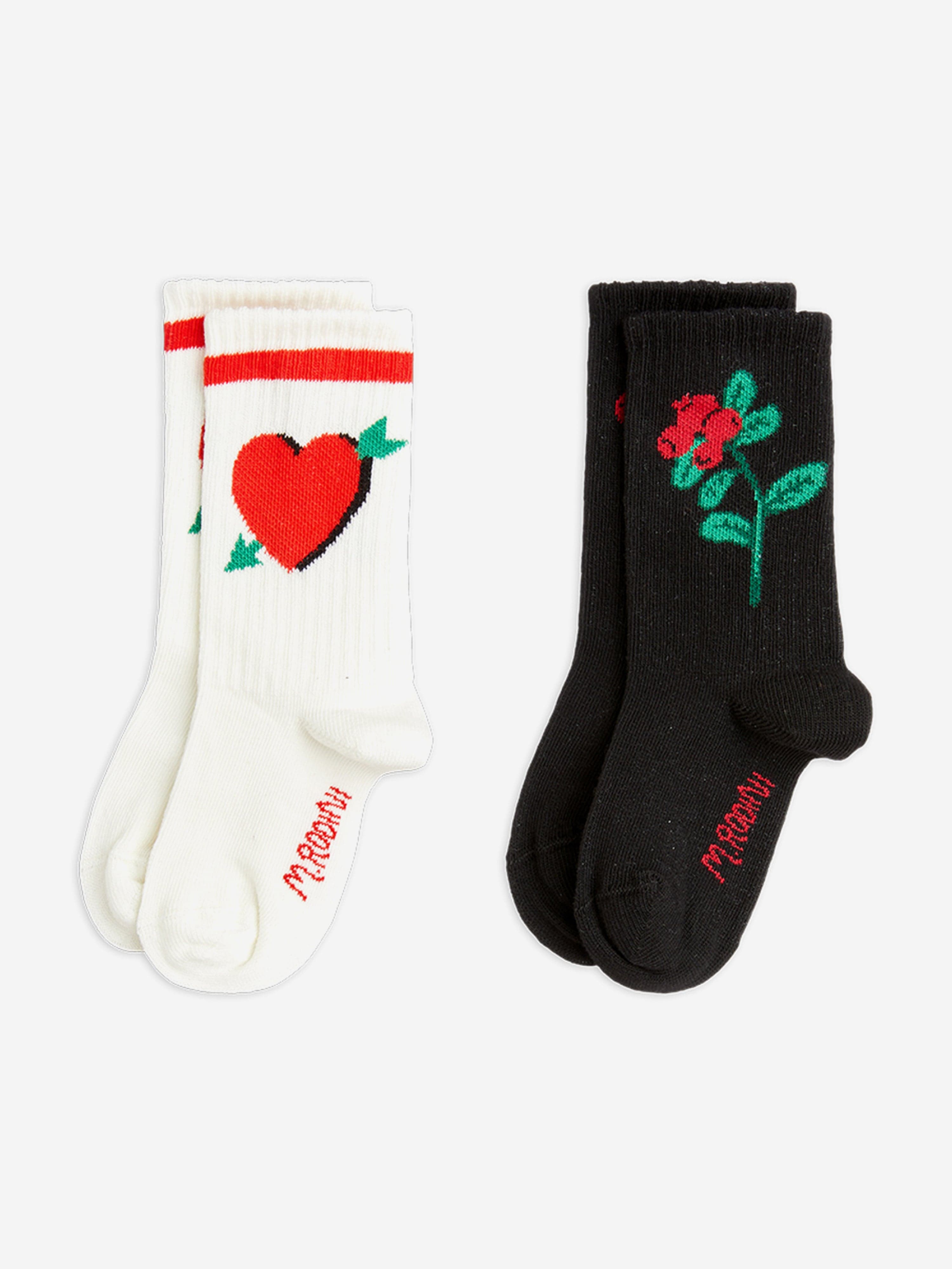 Girls Arrowed Heart 2 Pack Socks in Multicolour Best Place