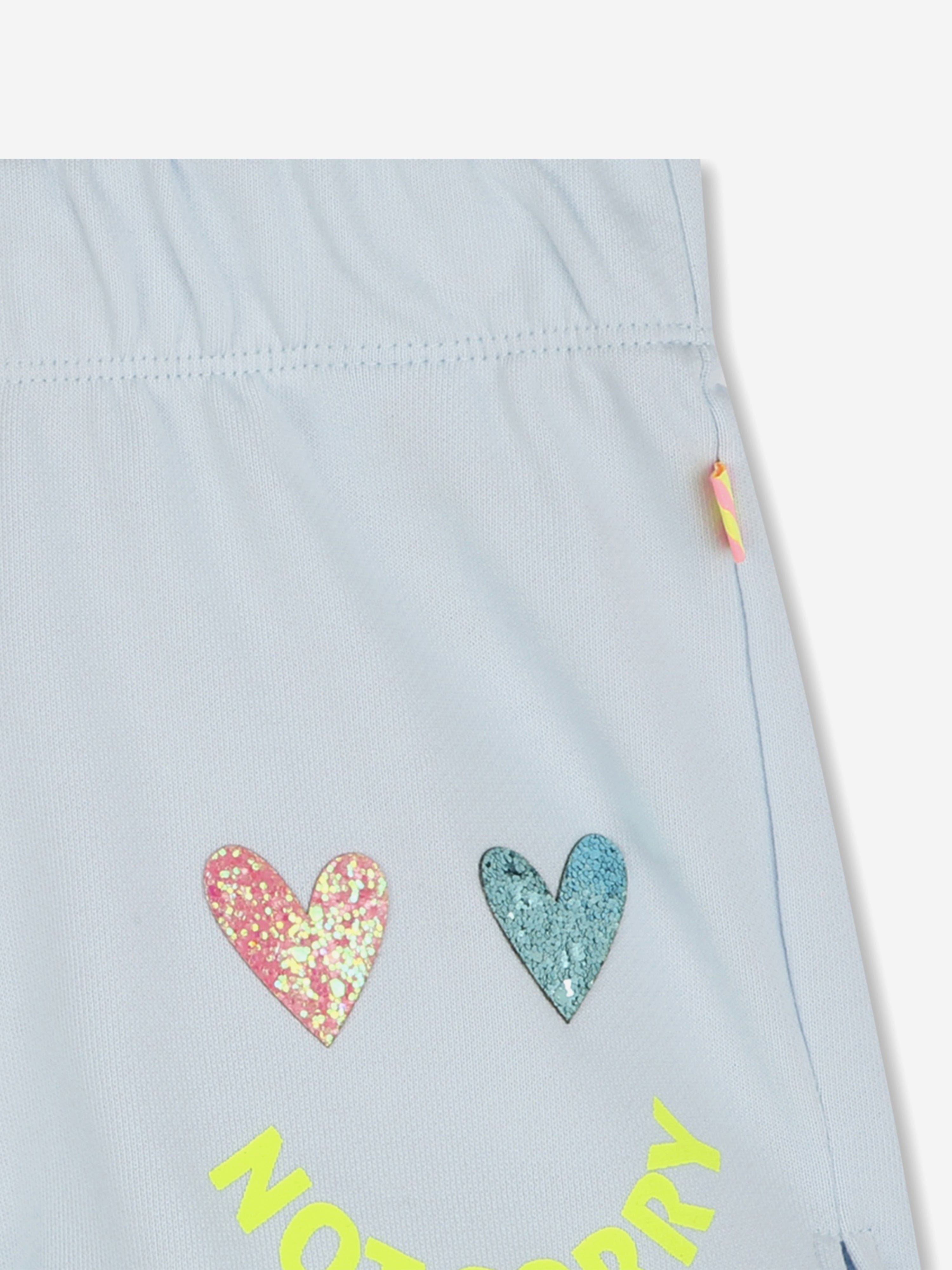 Girls Glitter Heart Shorts in Blue New Arrival Cheap Pice