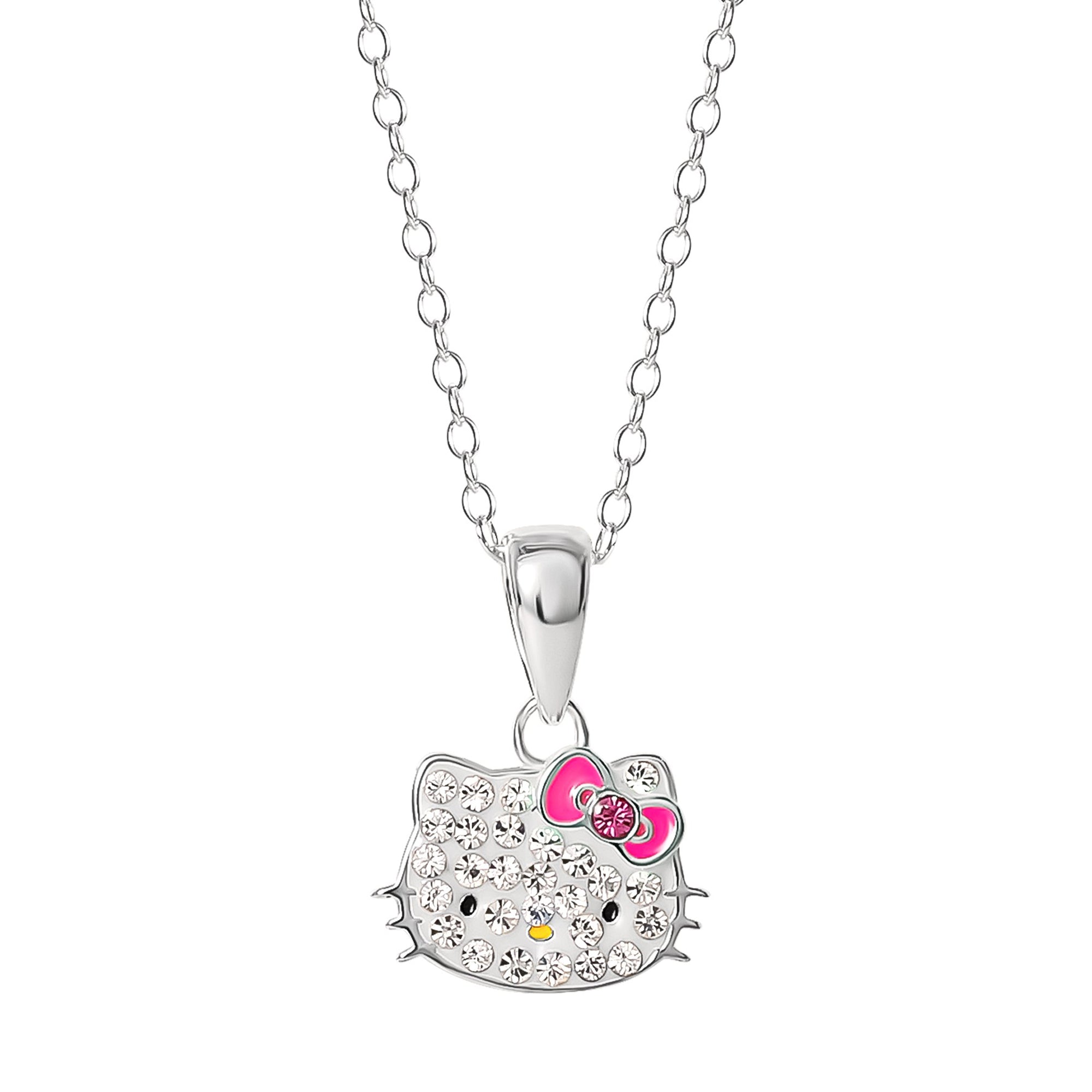 Hello Kitty Sterling Silver Crystal Necklace Enjoy Online