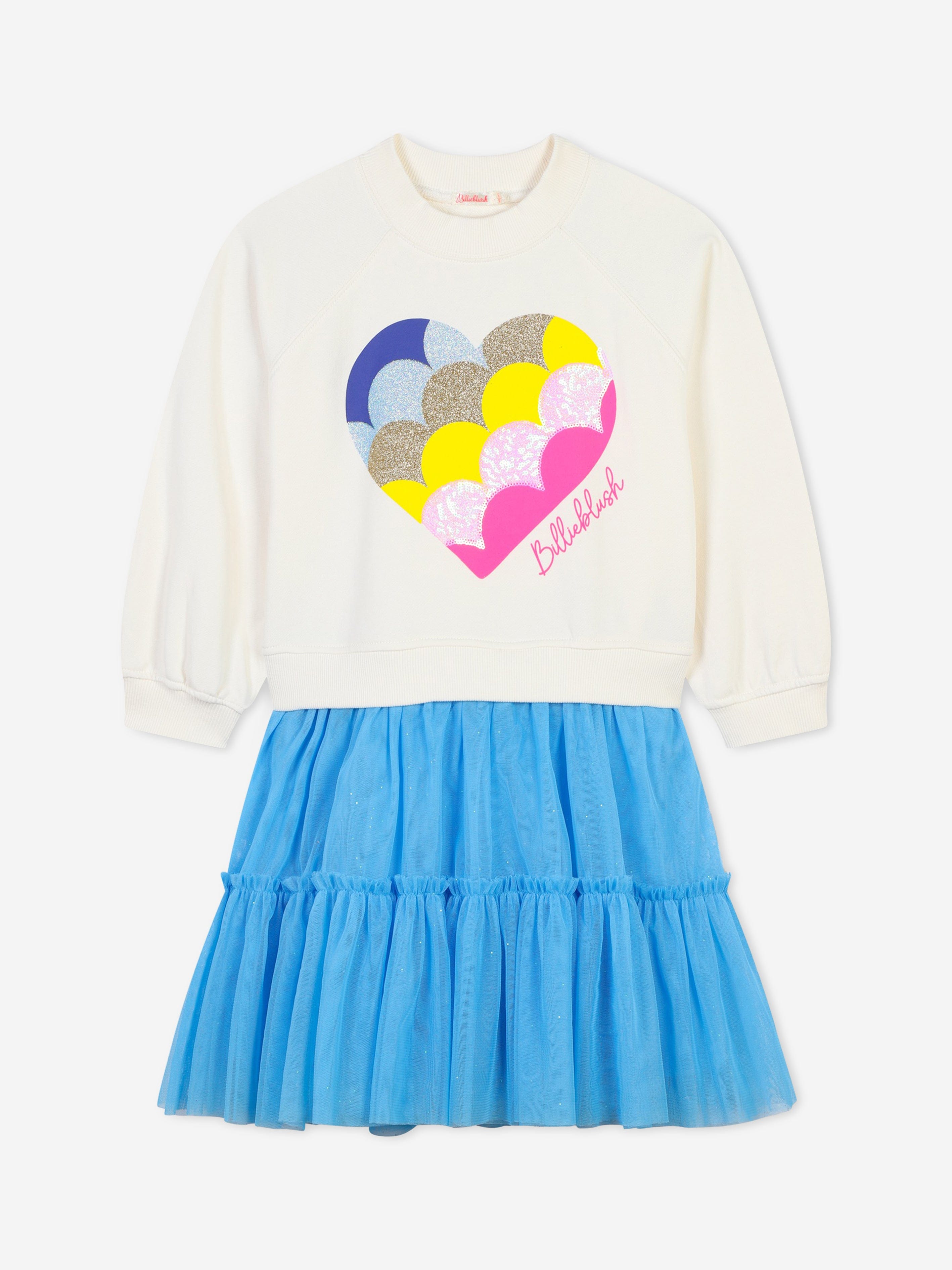 Billieblush Girls Heart Sweater Dress in Ivory New Arrival