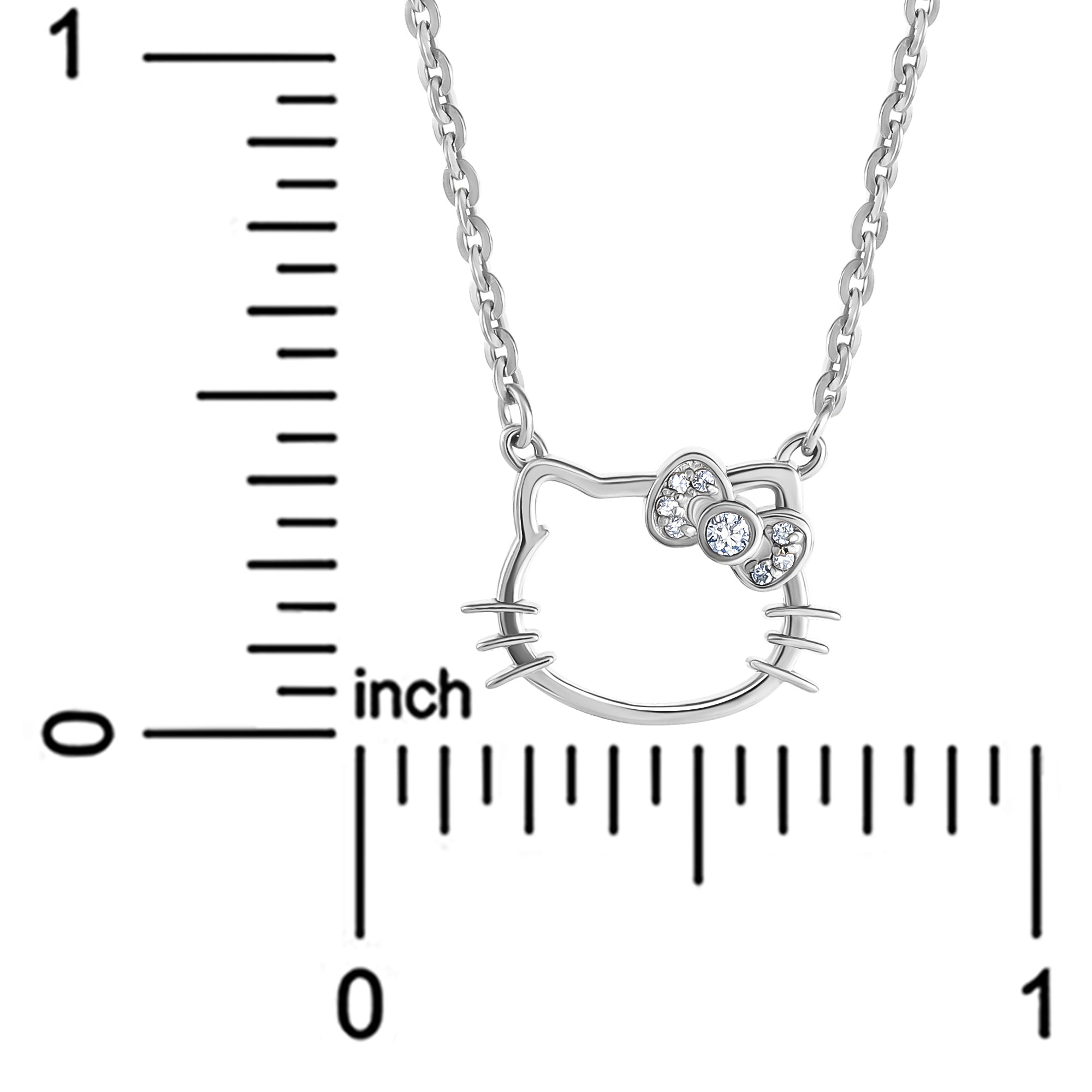Hello Kitty Sterling Silver Silhouette Diamond Necklace For Sale Sale Online