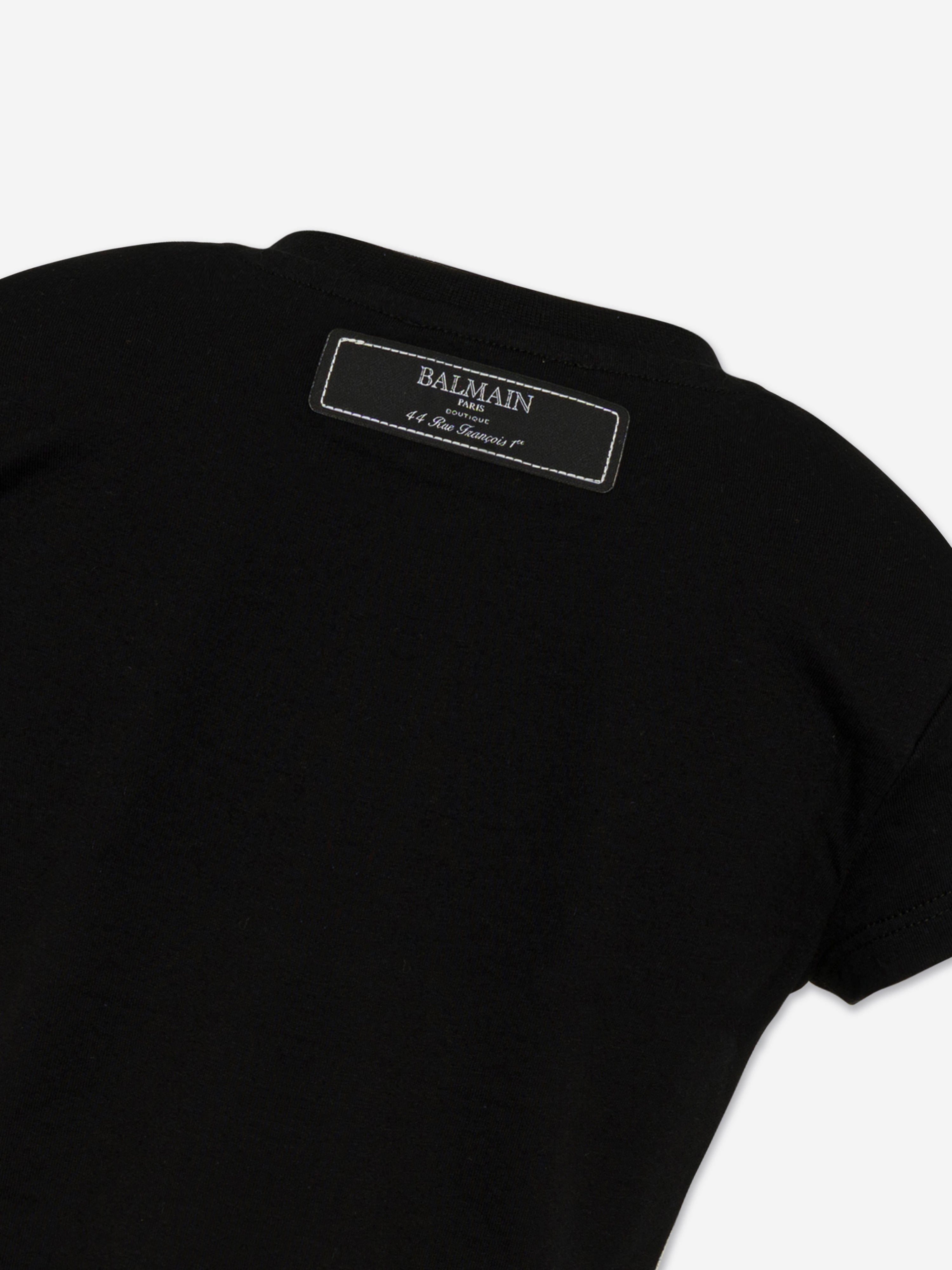 Balmain Girls Fringed T-Shirt in Black Cheap Sale Pay With Visa