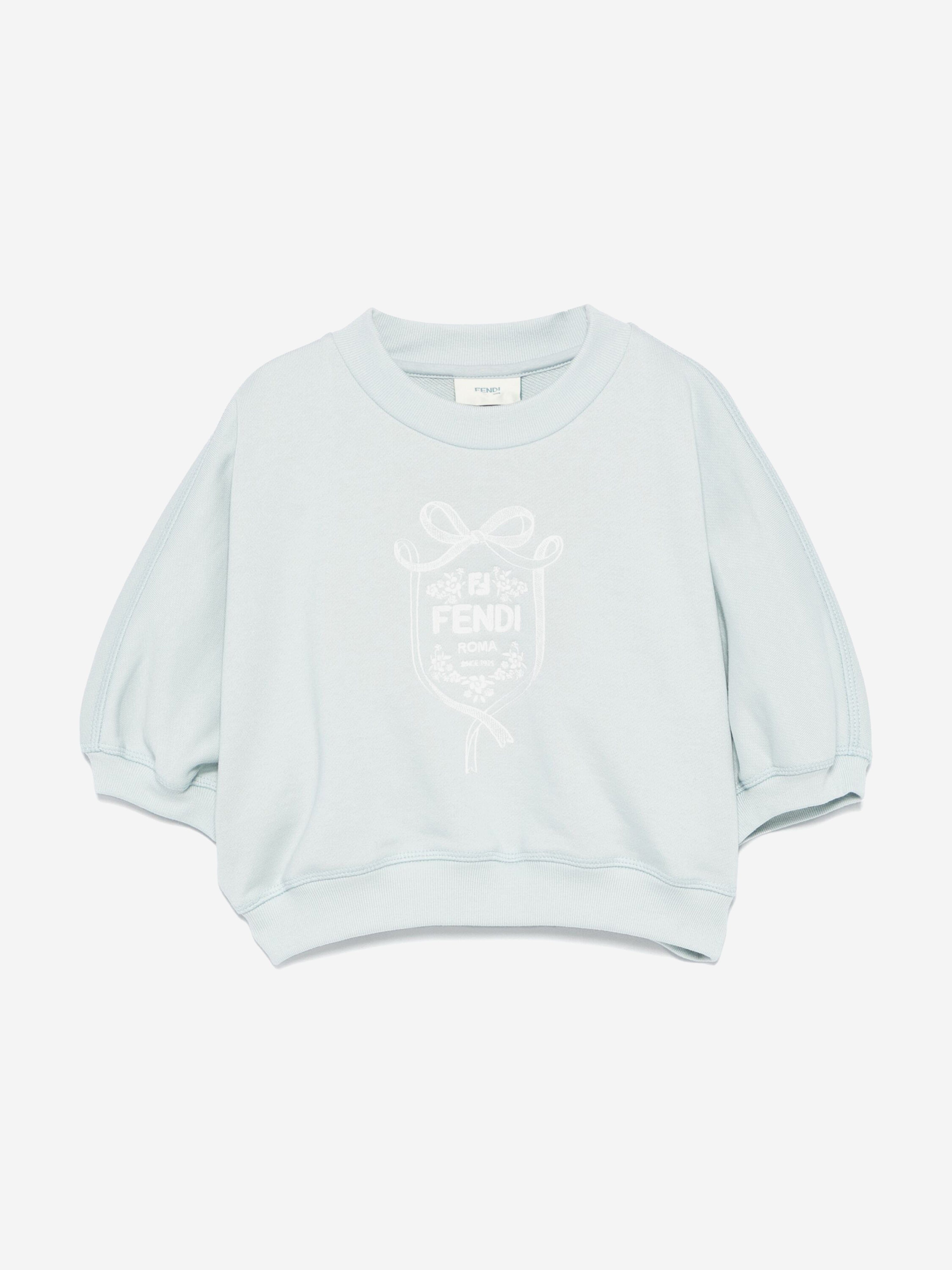 Girls Cropped Logo Sweatshirt in Blue 100% Original
