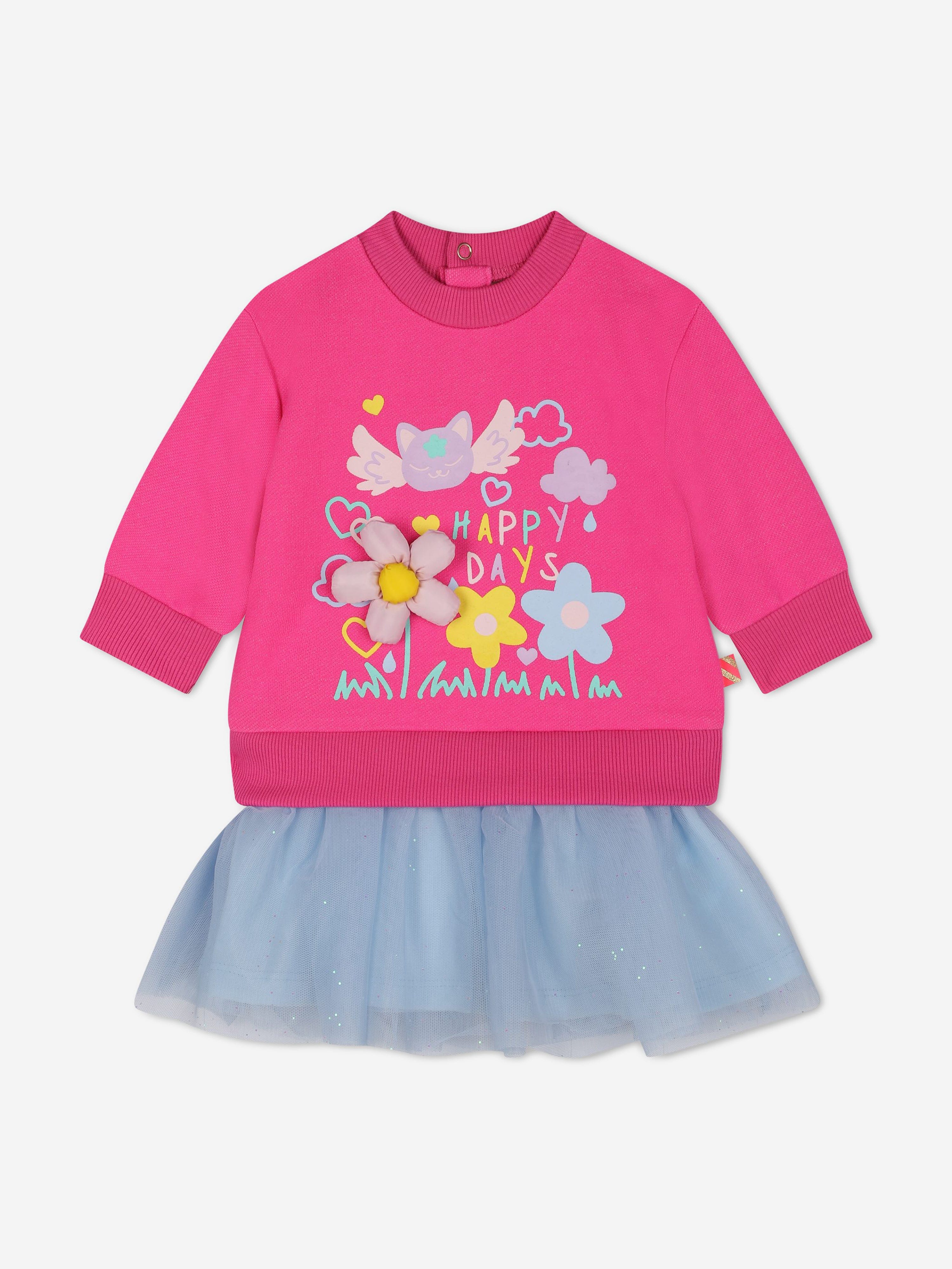 Billieblush Baby Girls Happy Days Sweater Dress in Pink Free Shipping Reliable