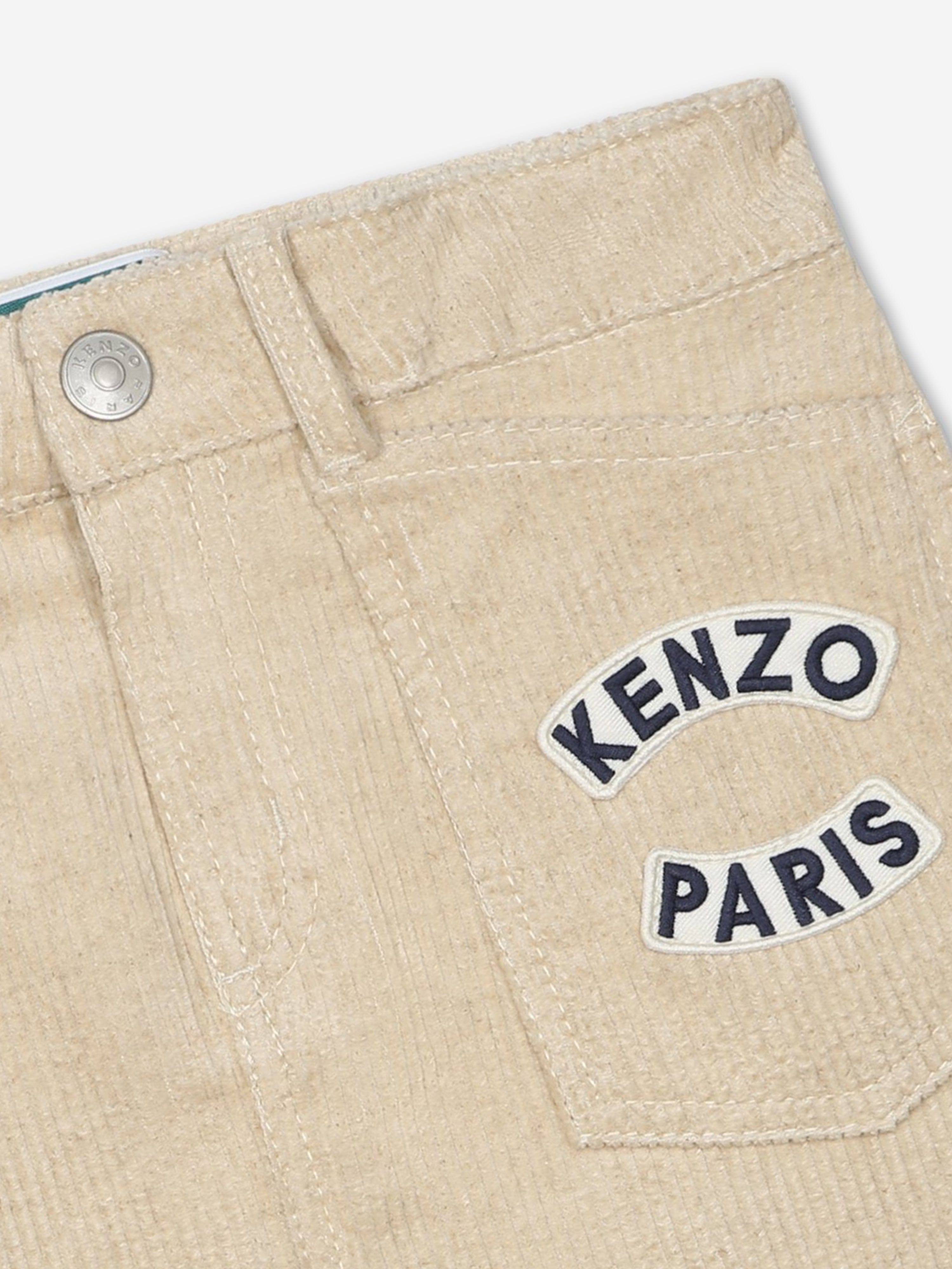 KENZO Girls Corduroy Logo Skirt in Ivory Pictures For Sale