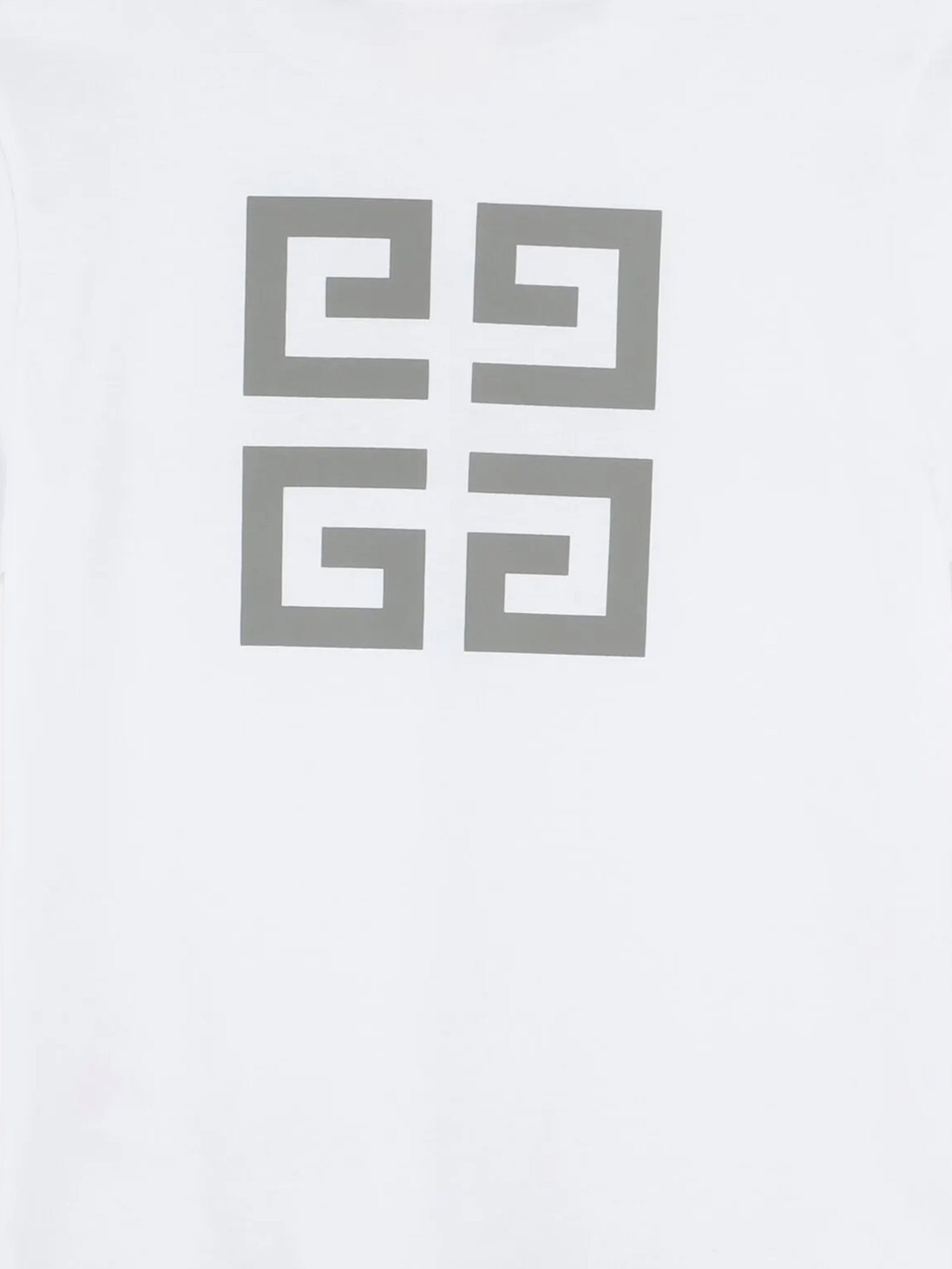 Kids Logo Print T-Shirt in White Cheap Online Store Manchester