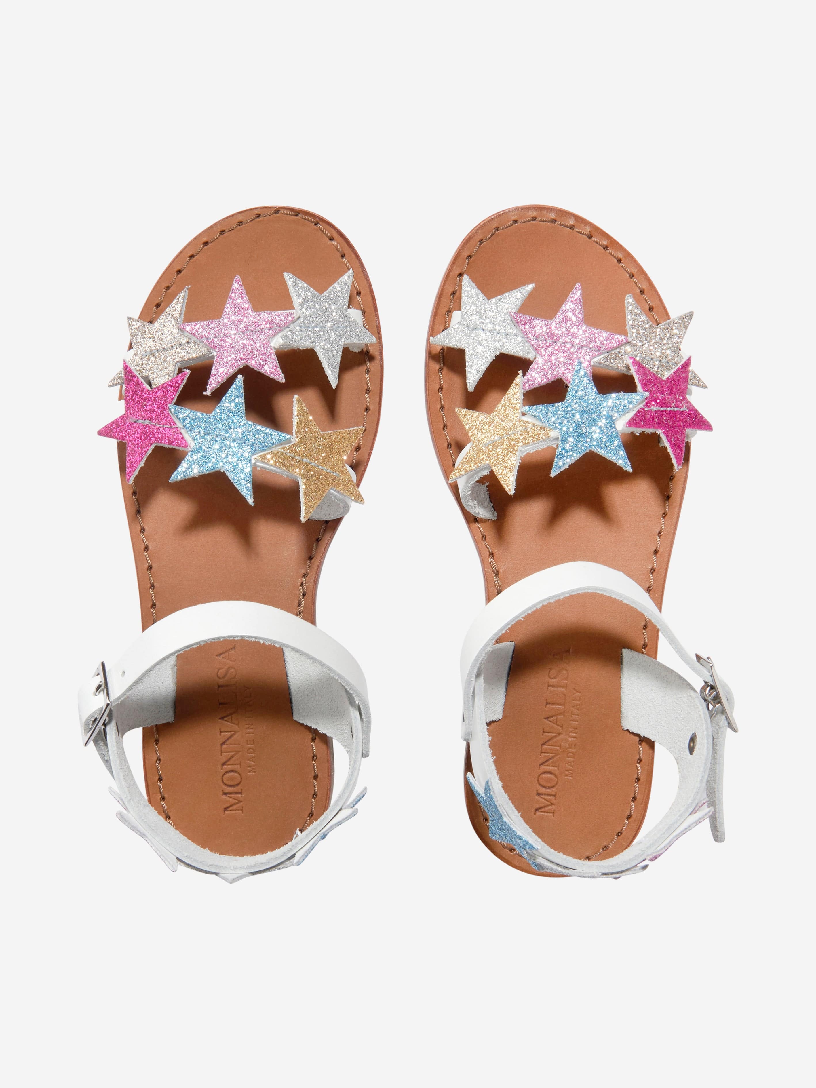Monnalisa Girls Star Sandals in White Clearance Recommend