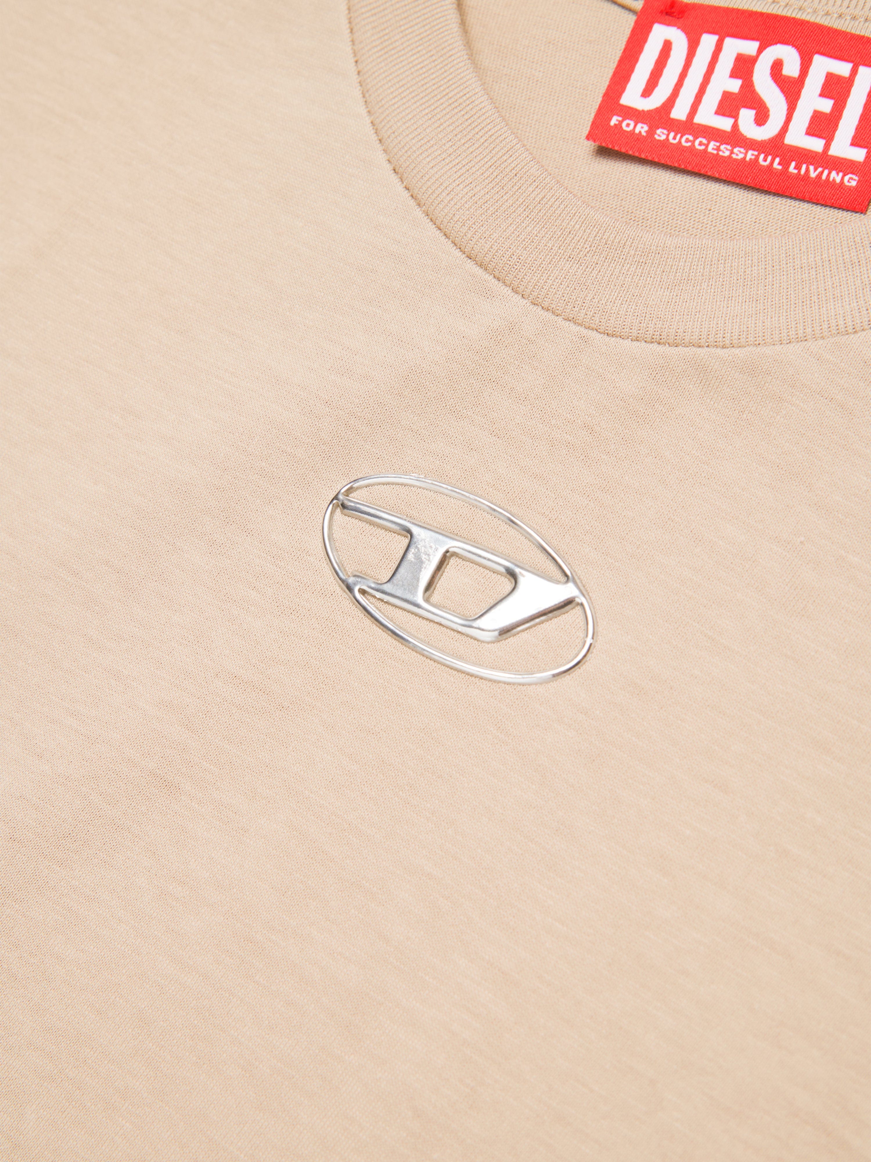 Diesel Kids Logo T-Shirt in Beige Clearance Clearance