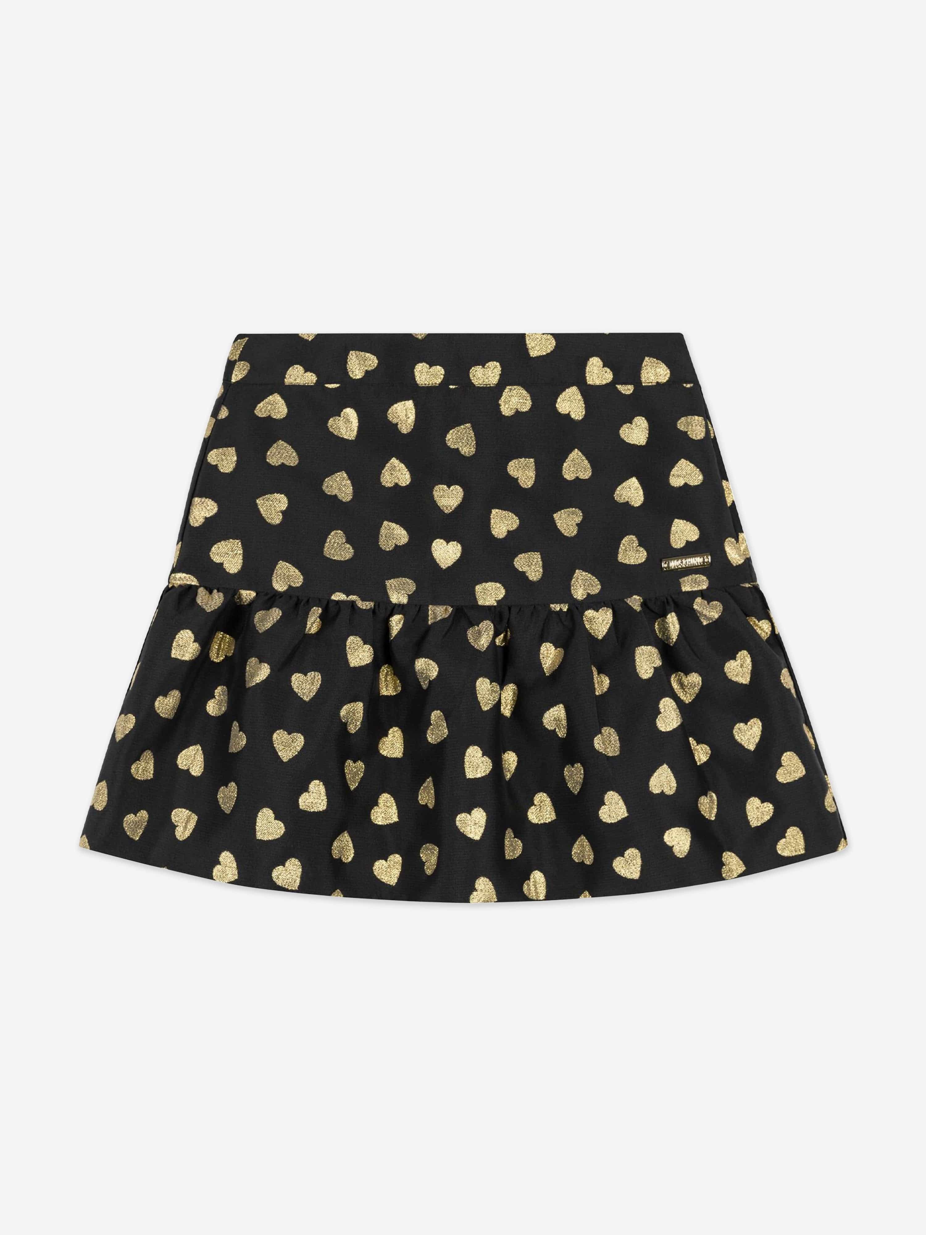 Moschino Girls Hearts Skirt in Black Purchase For Sale