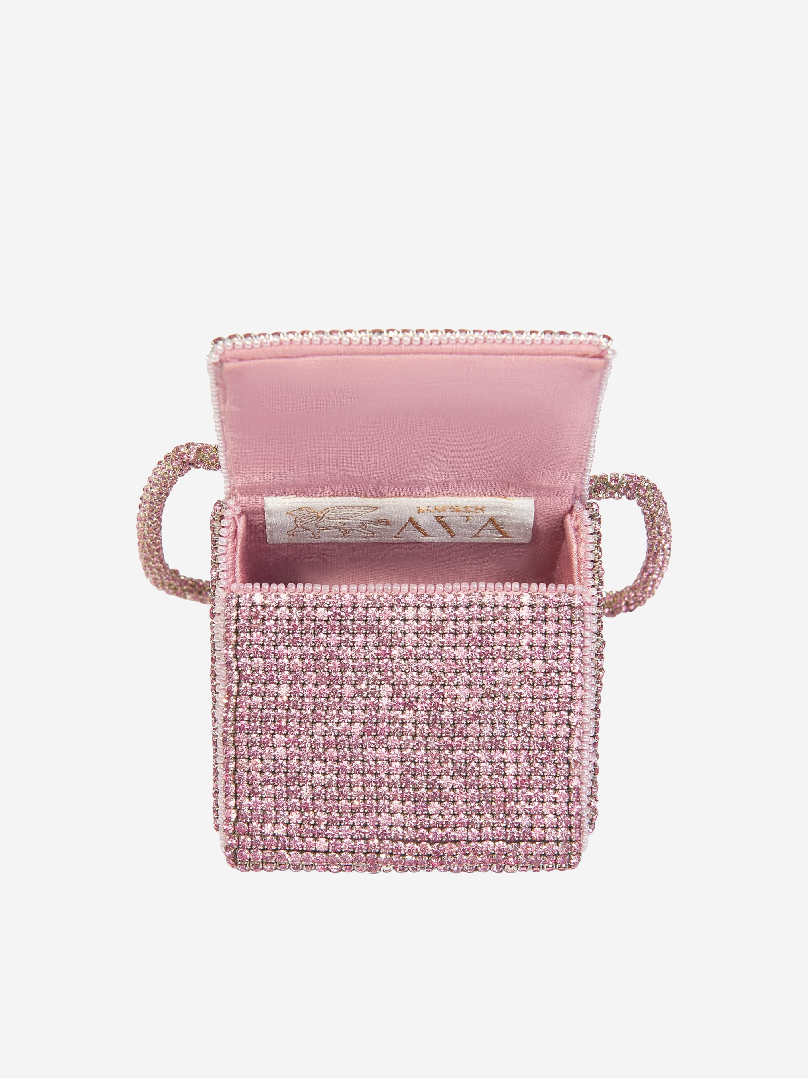 Maison Ava Girls Rhinestone Bow Bag in Pink (12.5cm) Low Pice Fee Shipping Cheap Online