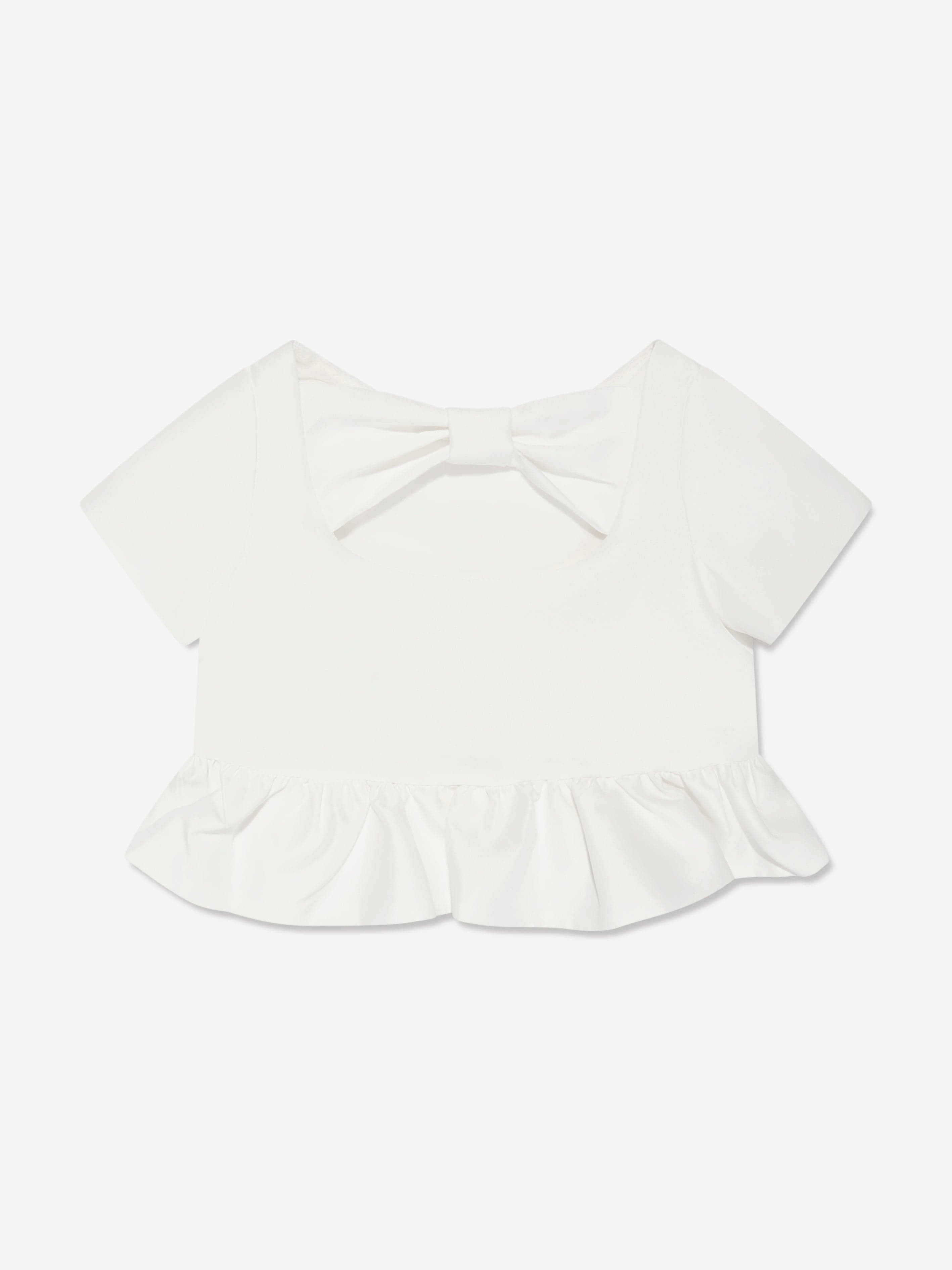 Mama Luma Girls Ruffle Blouse in Ivory Popular