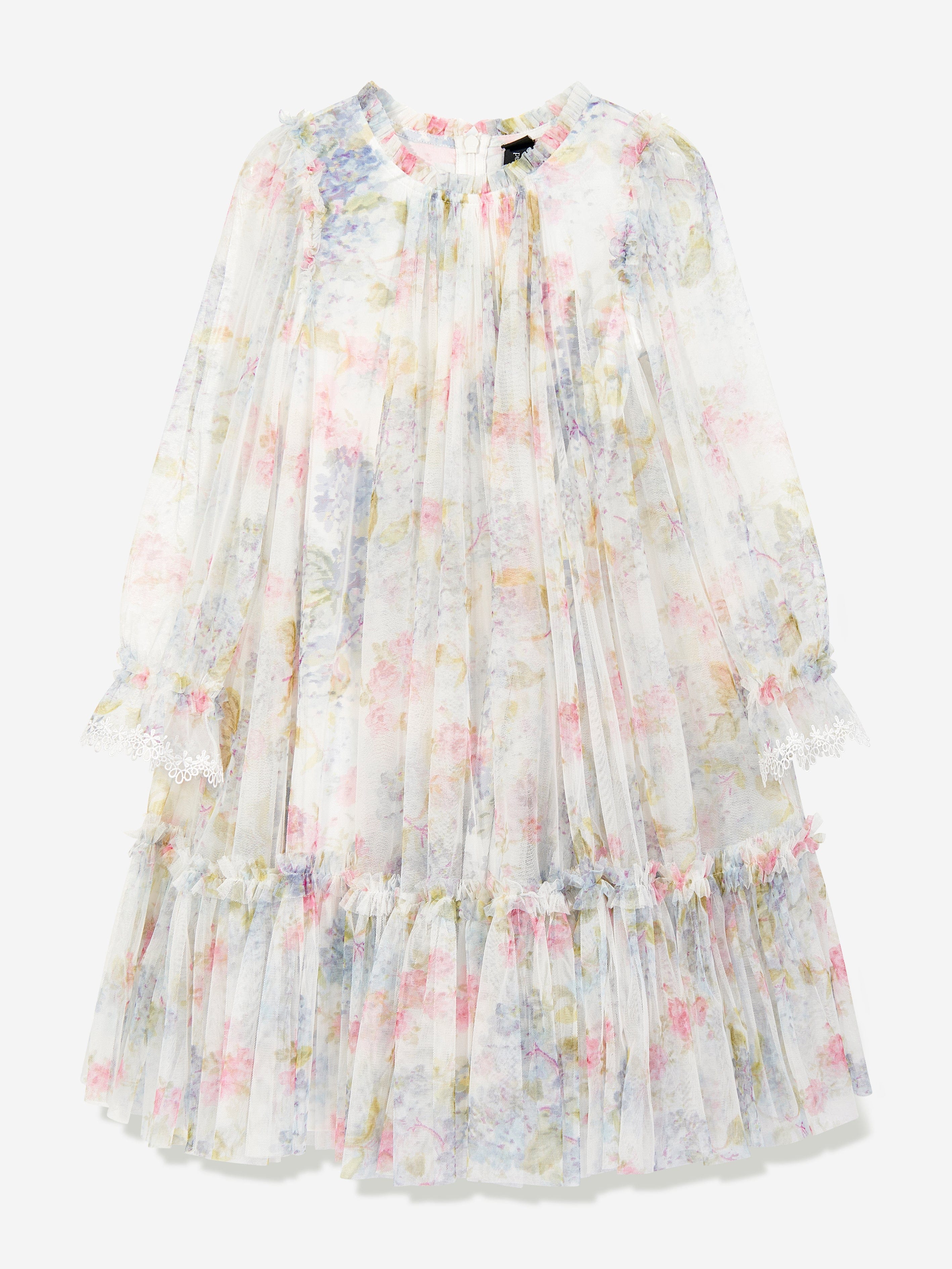 Needle & Thread Girls Hydrangea Long Sleeve Dress in Multicolour Discount For Sale