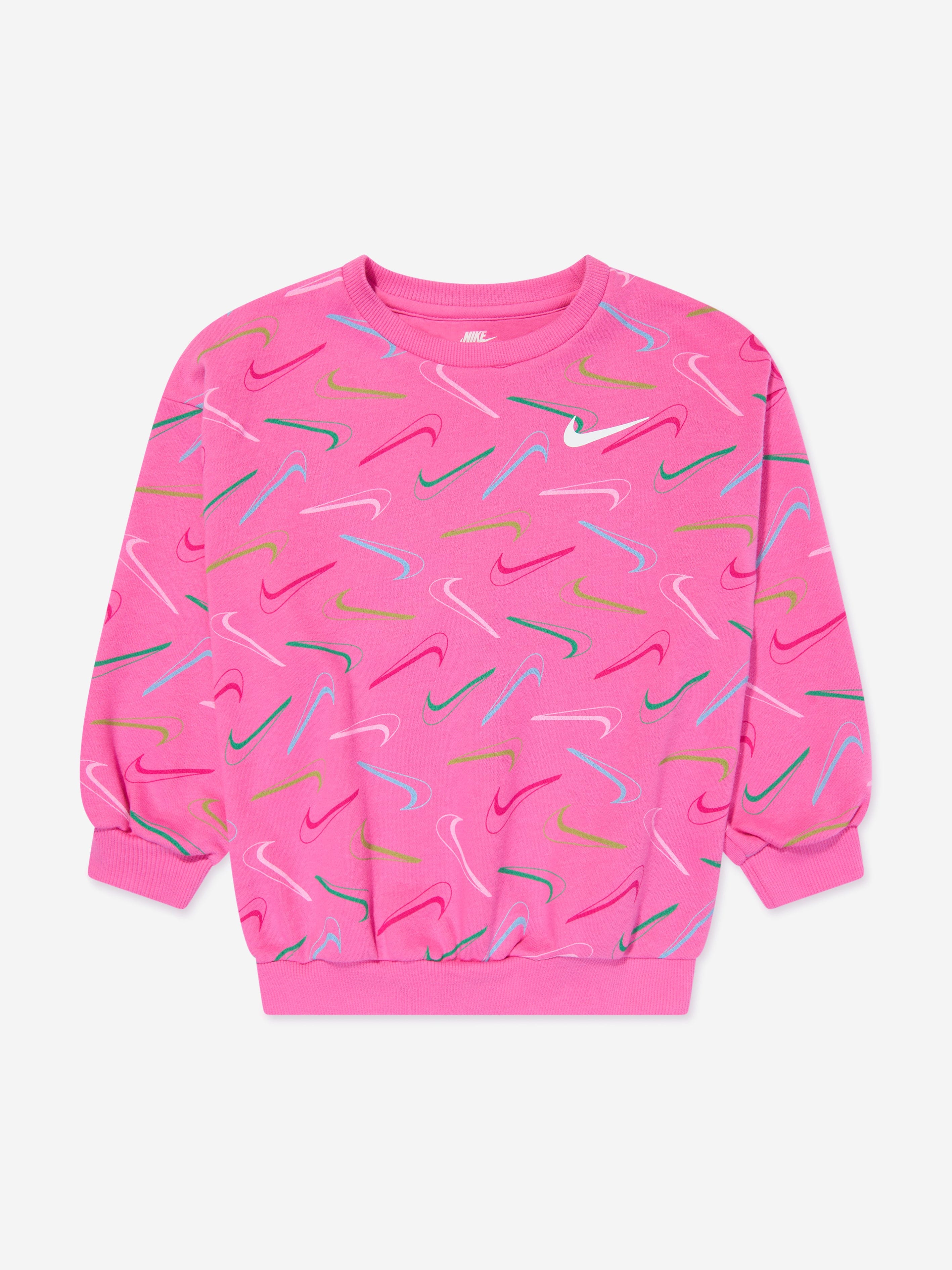 Nike Girls Swoosh Logo Sweatshirt in Pink Real Online