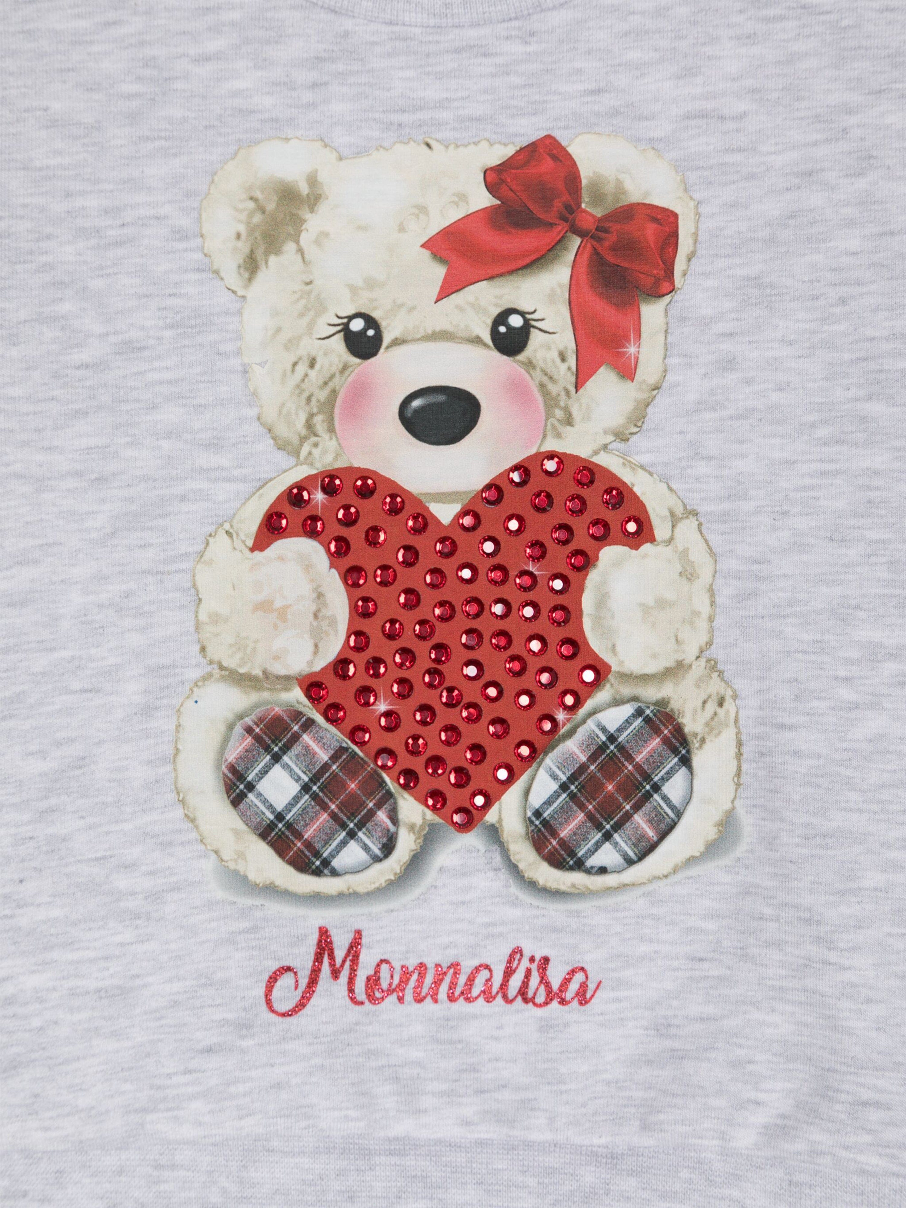 Monnalisa Baby Girls Teddy Bear Sweatshirt in Grey Enjoy Online