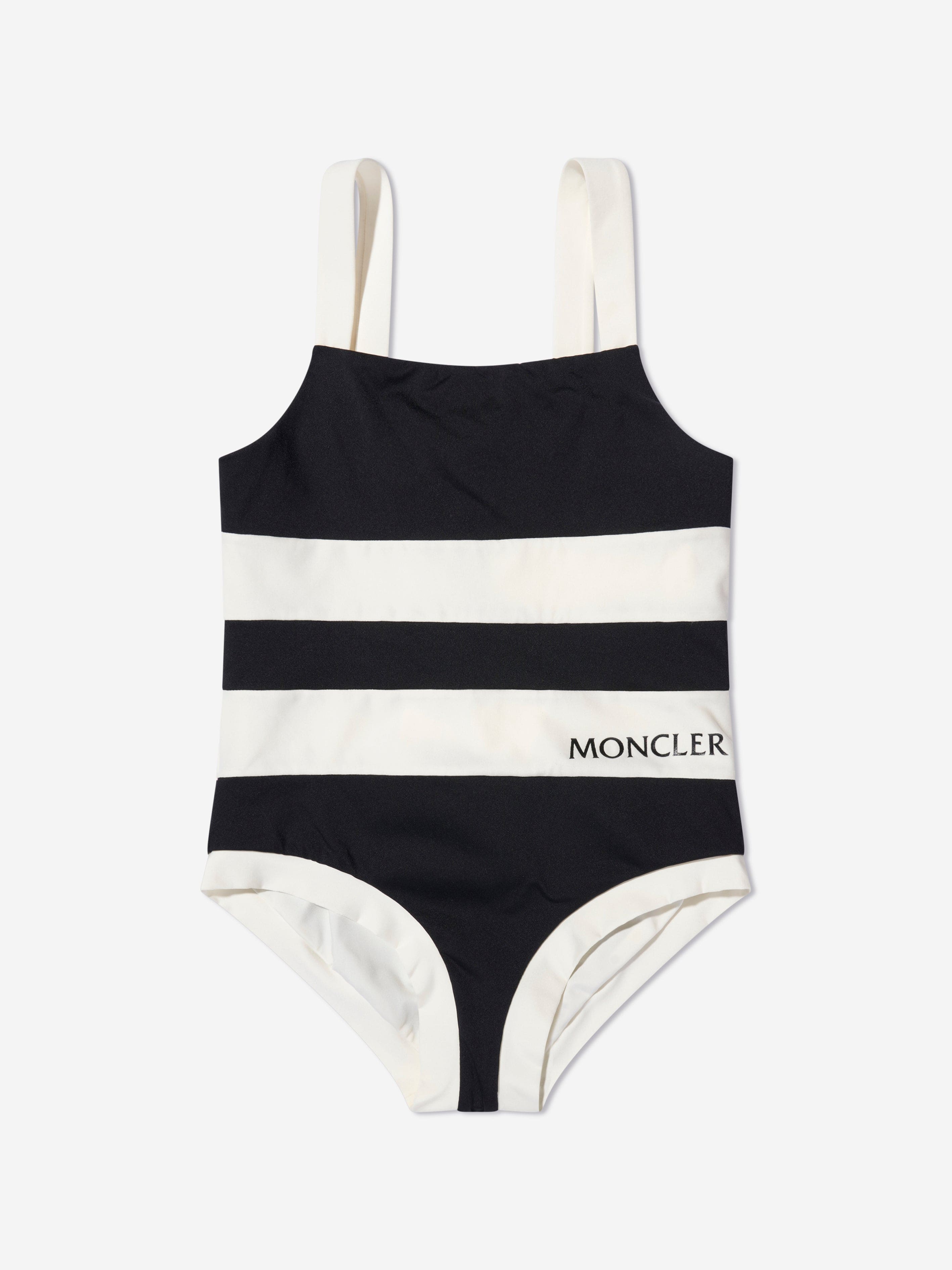 Moncler Enfant Girls Striped Swimsuit in Black Buy Cheap For Nice