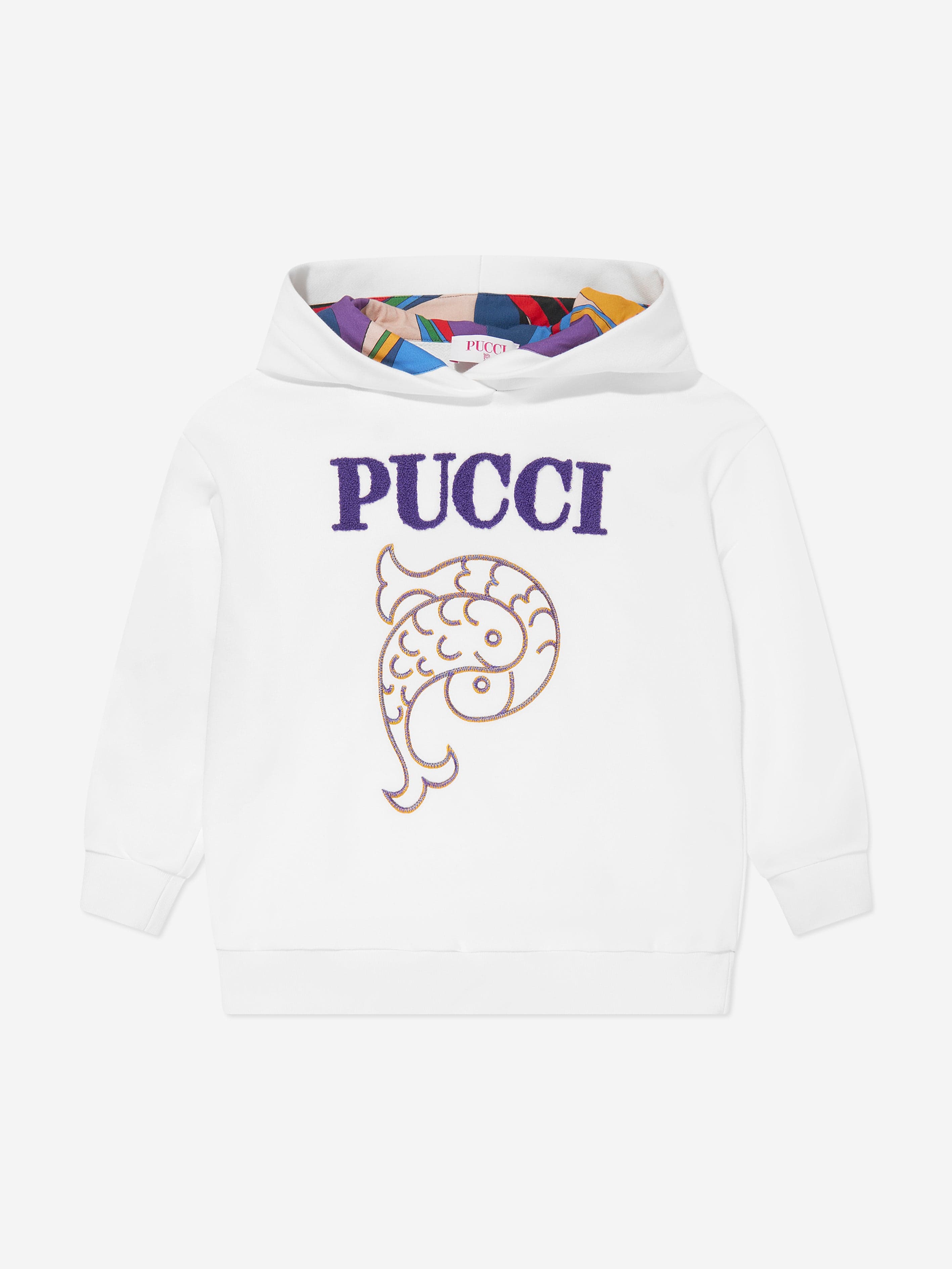 Pucci Girls Logo Hoodie in Ivory 2025 Unisex Online