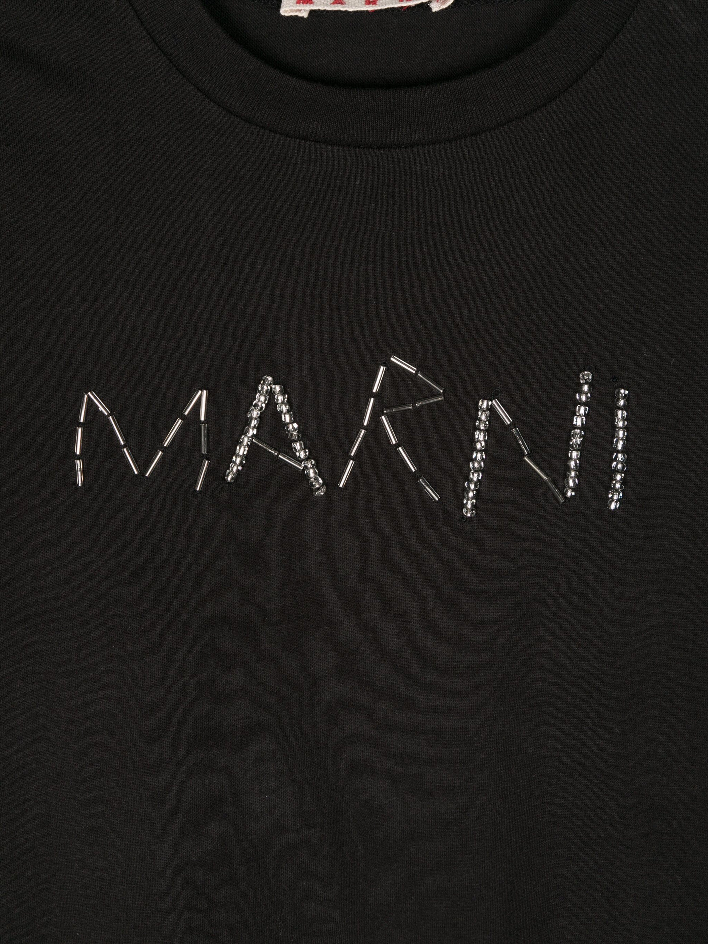 MARNI Girls Long Sleeve Logo T-Shirt in Black Ebay
