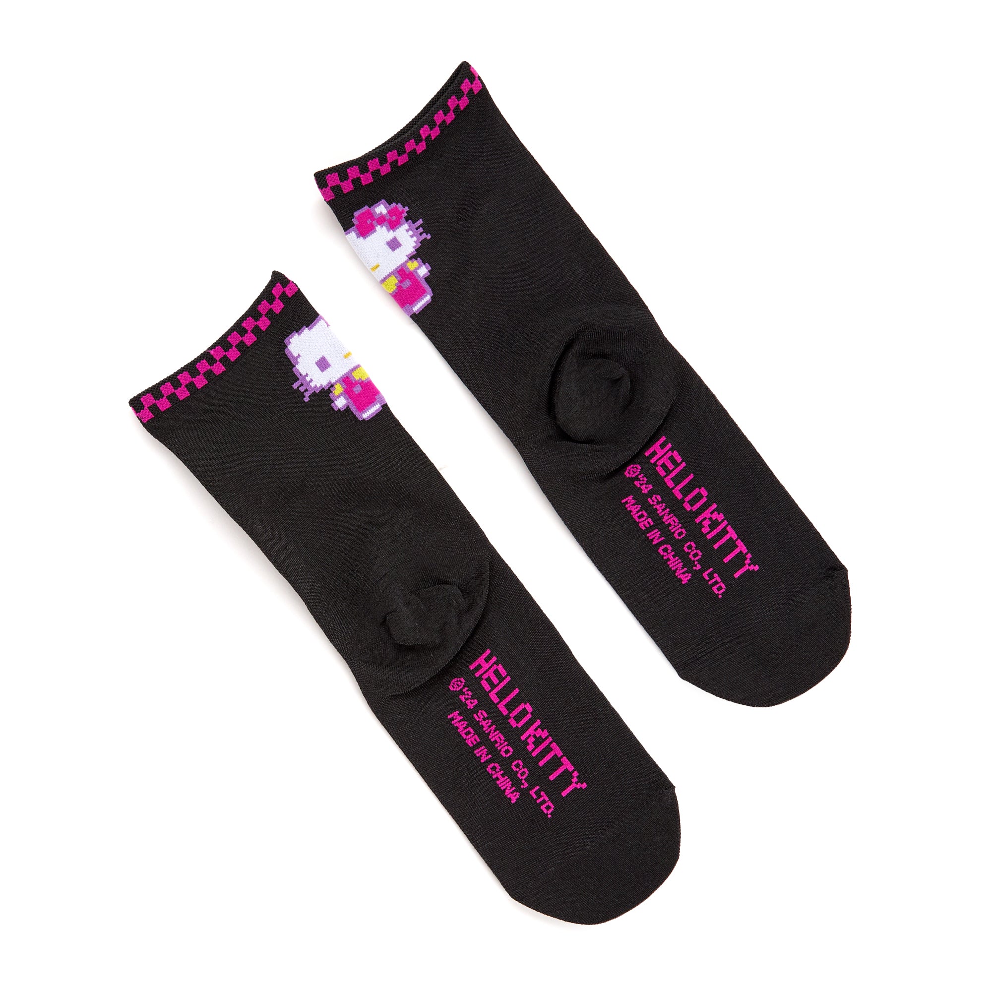 Hello Kitty Pink Crew Sock (Retro Pixel Series) Free Shipping 2025 New