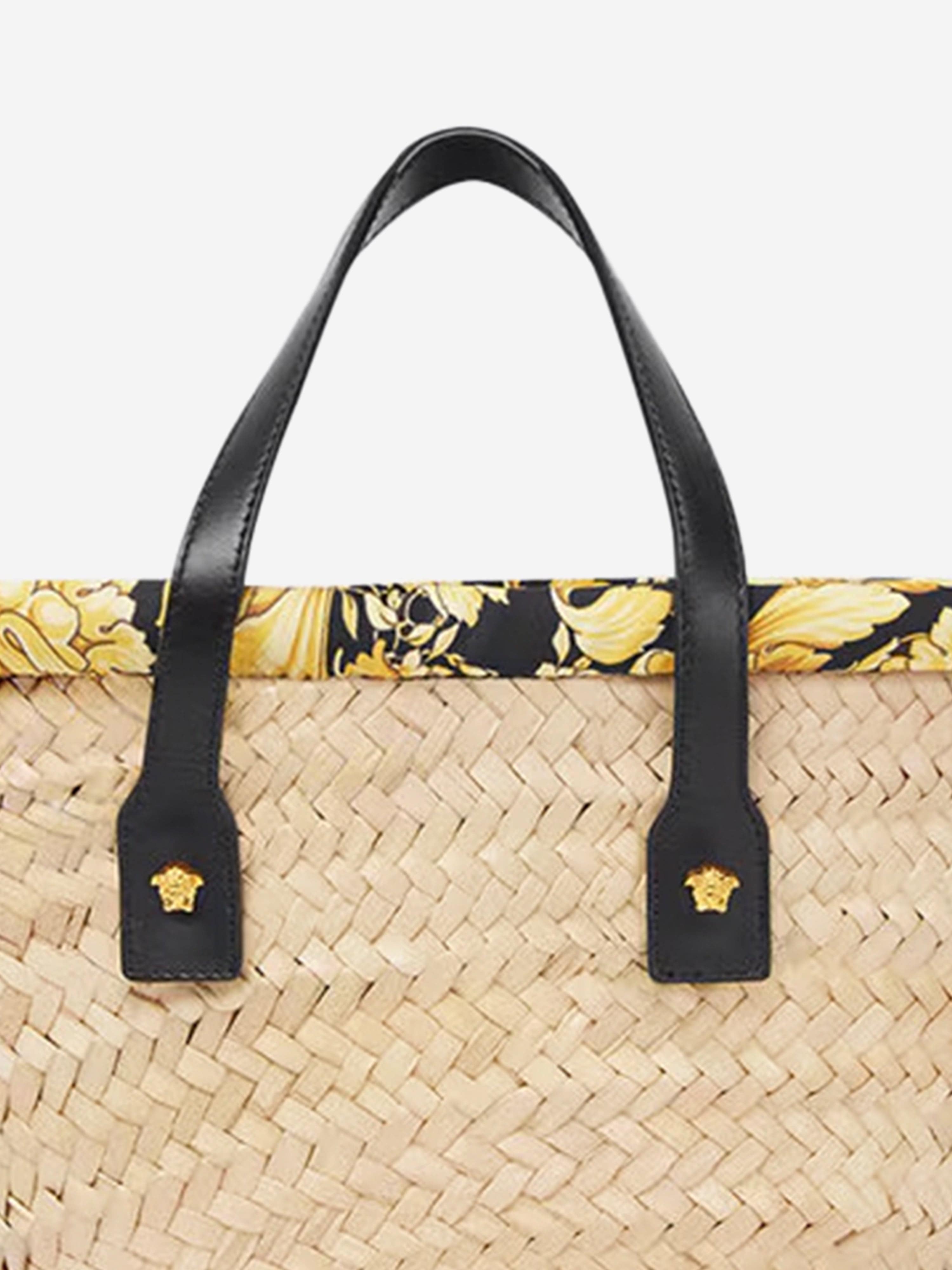 Versace Girls Straw Tote Bag in Beige (28cm) Discount Fashion Style