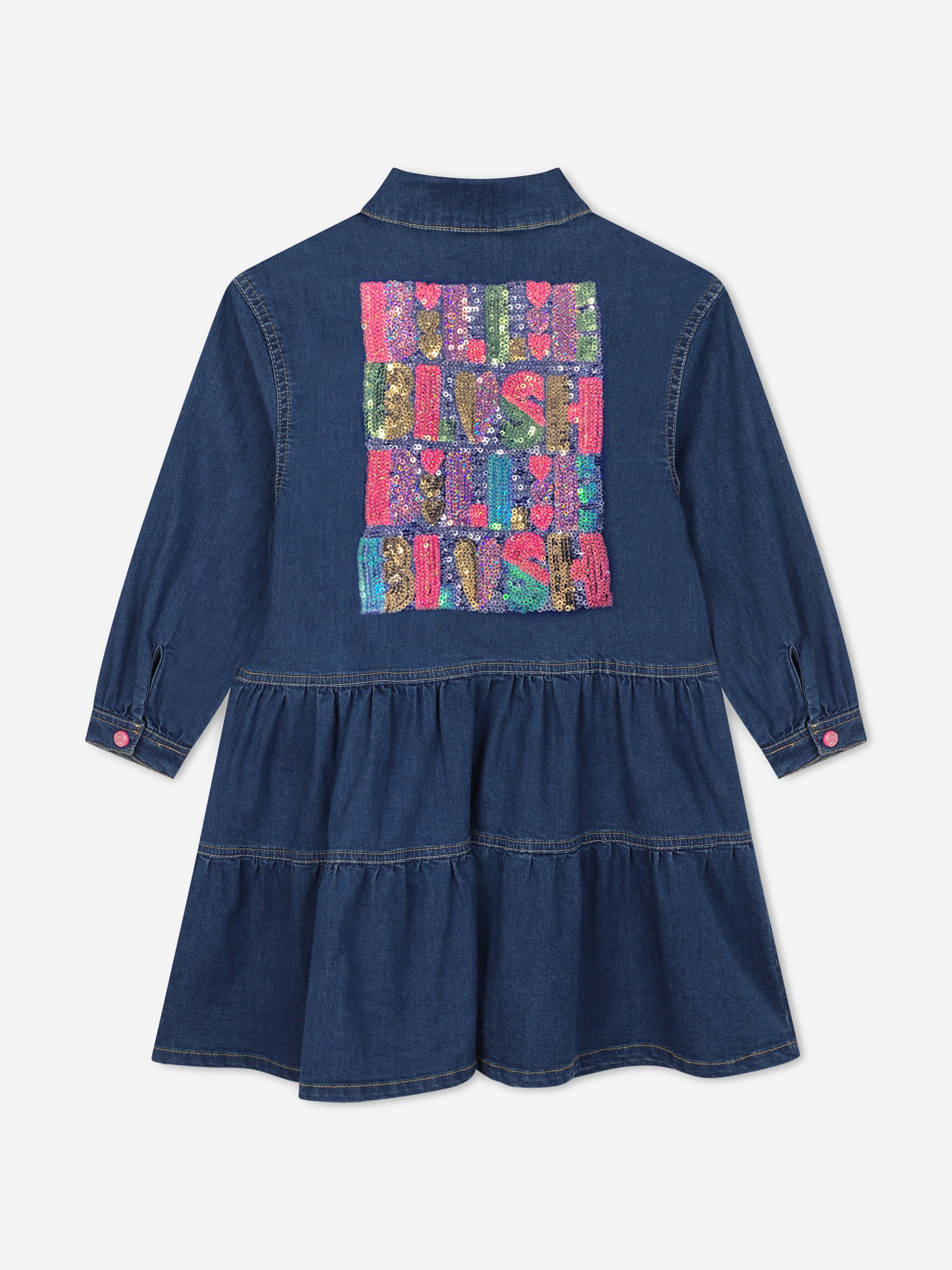 Billieblush Girls Denim Shirt Dress in Blue Clearance Fast Delivery
