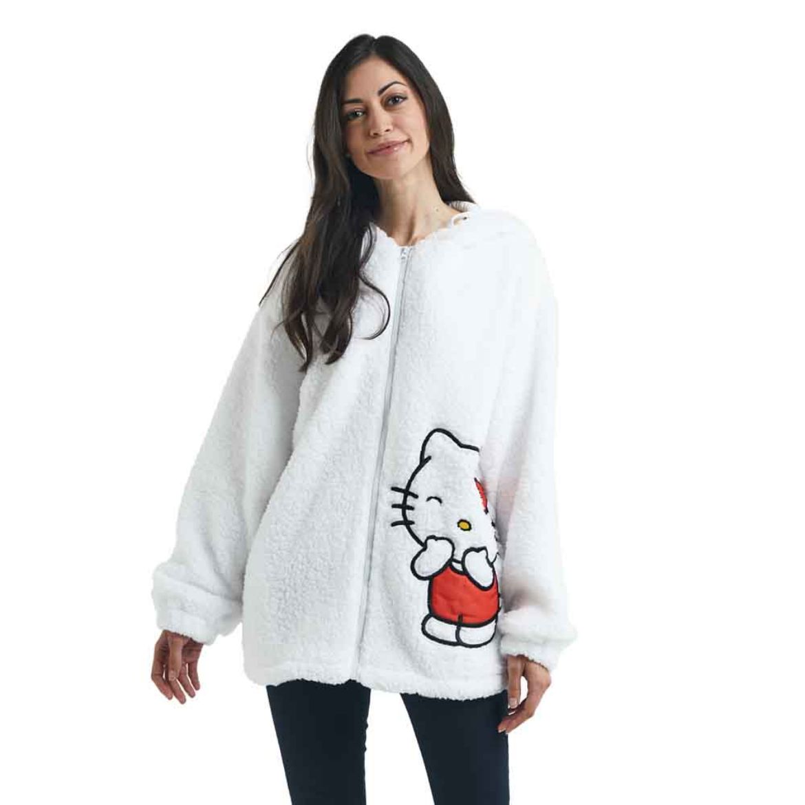 Hello Kitty Cozy Sherpa Zip Lounge Hoodie Best Seller