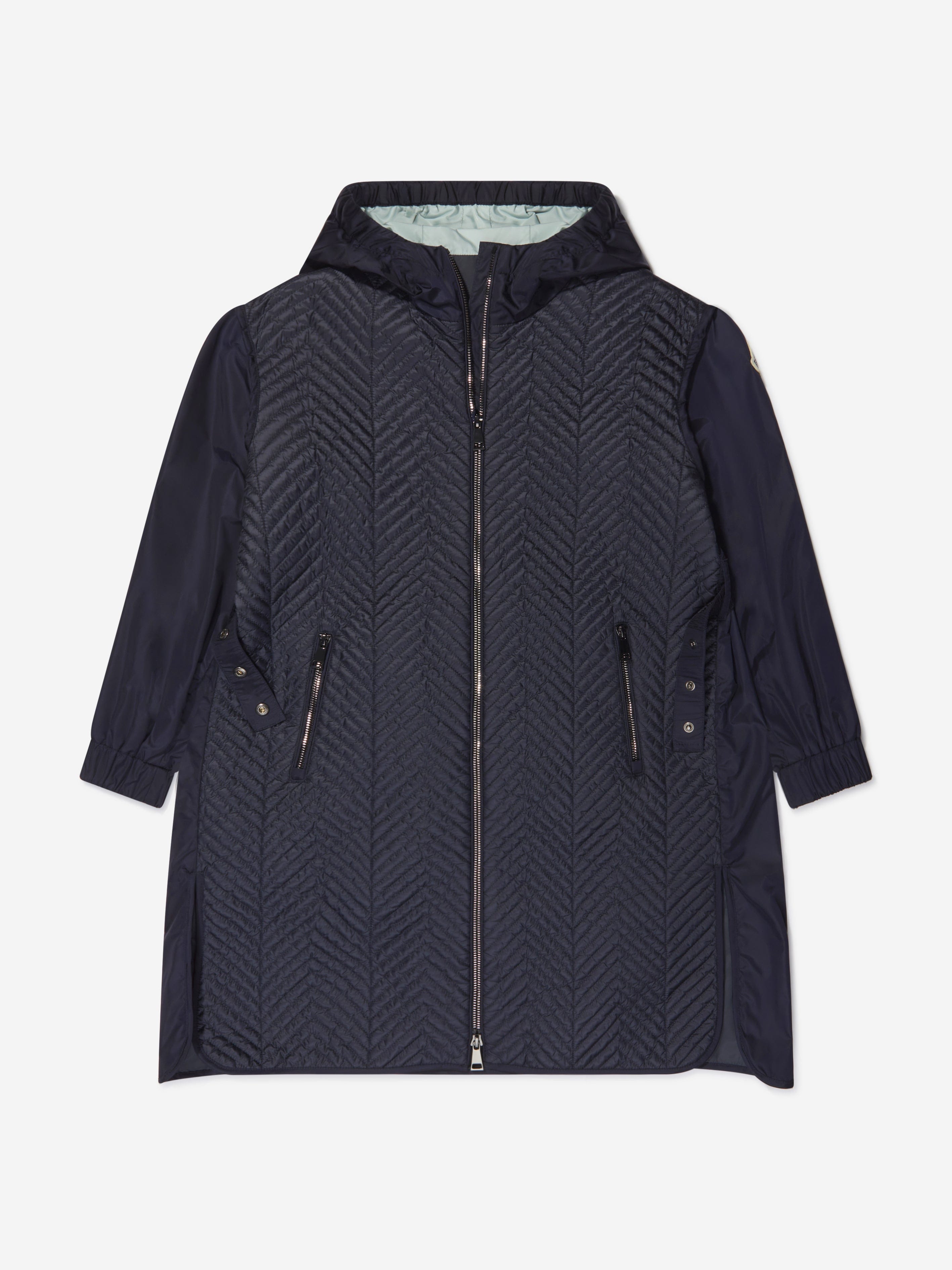 Moncler Enfant Girls Hooded Seldana Long Coat With Paypal Online