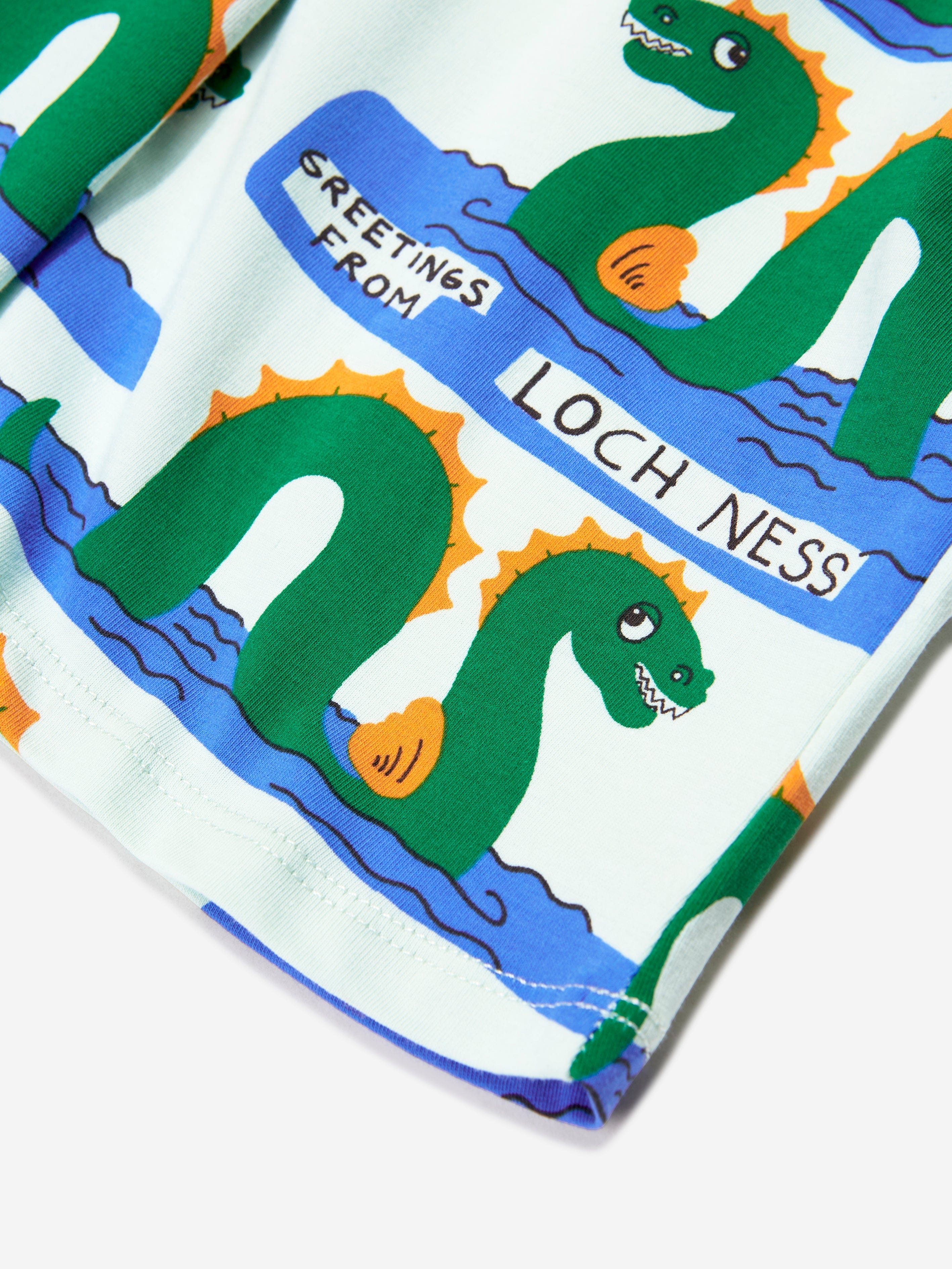 Mini Rodini Girls Organic Cotton Loch Ness Long Sleeve Dress in Green Cheap Sale Pay With Visa
