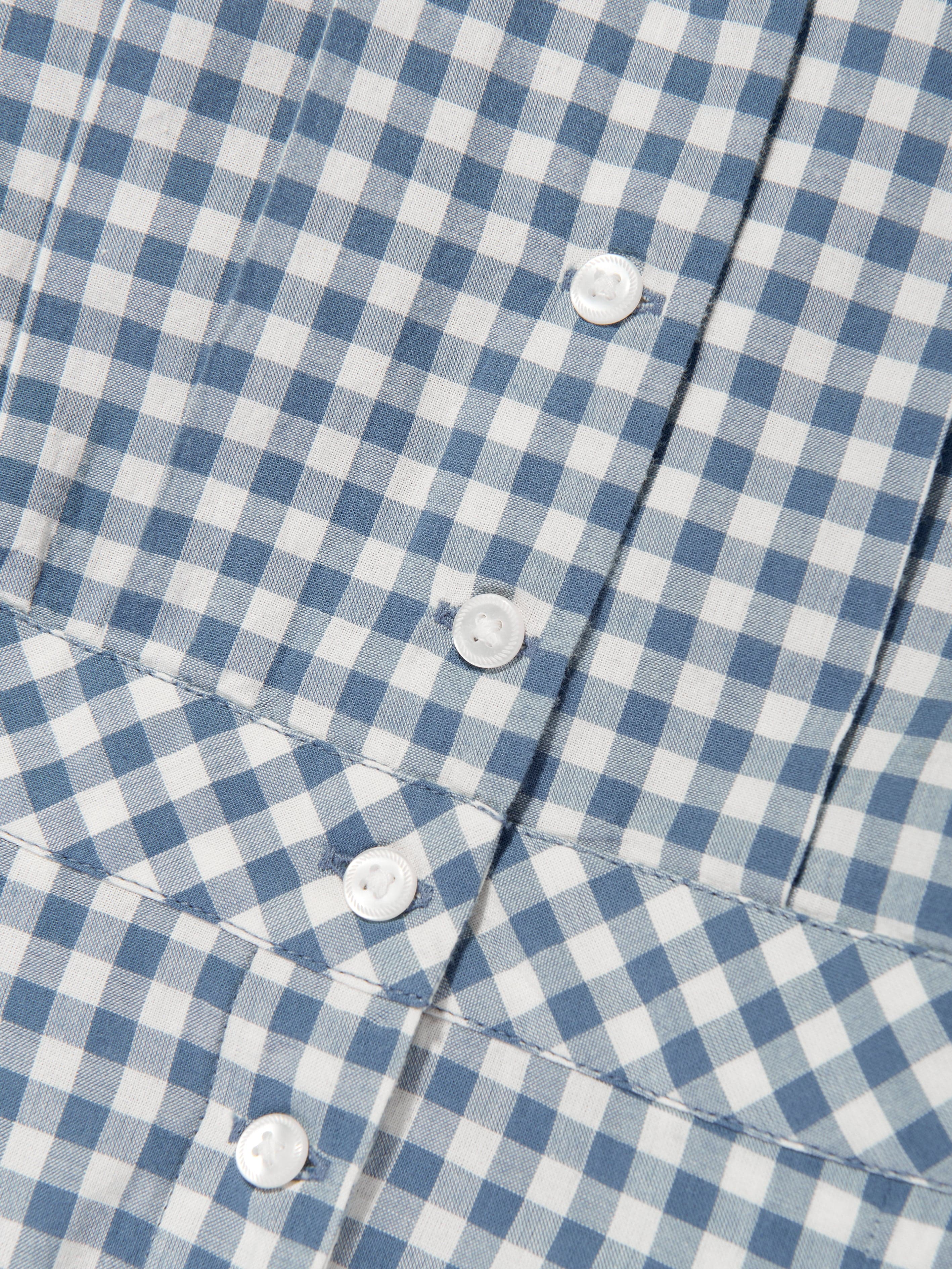 Ralph Lauren Girls Gingham Playsuit in Blue Sale Best