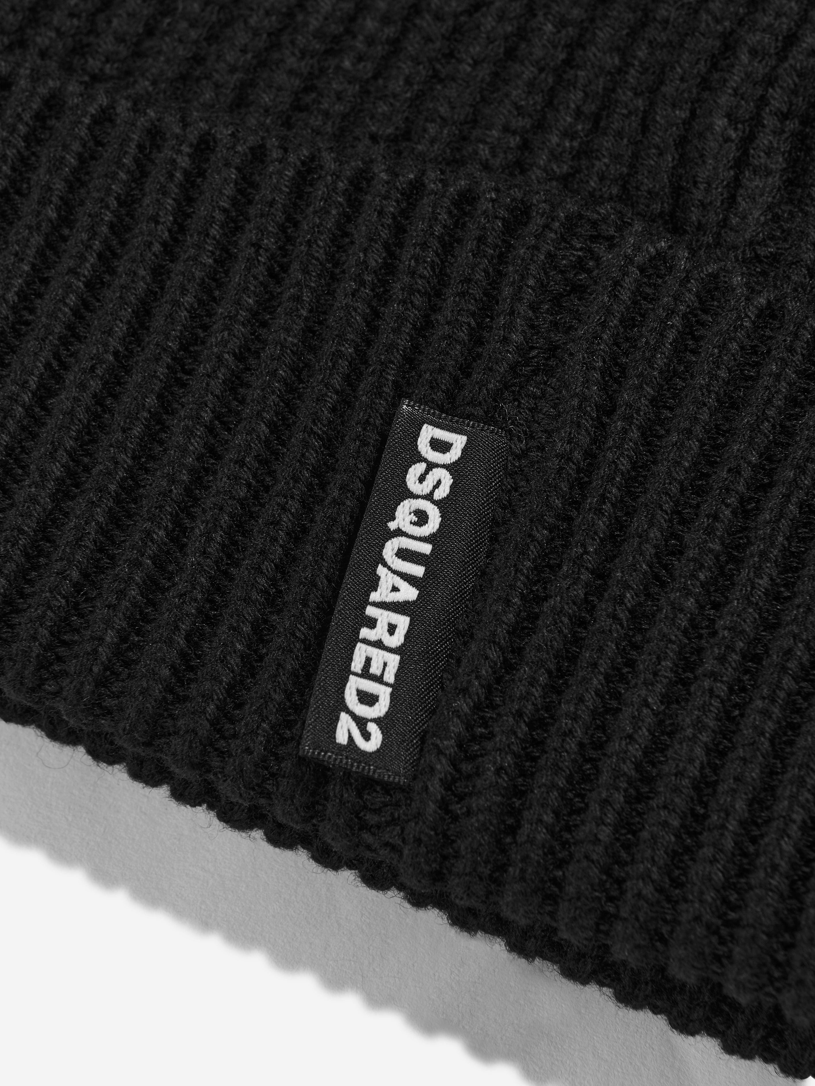 Dsquared2 Kids Icon Beanie Hat in Black Sale Best Seller