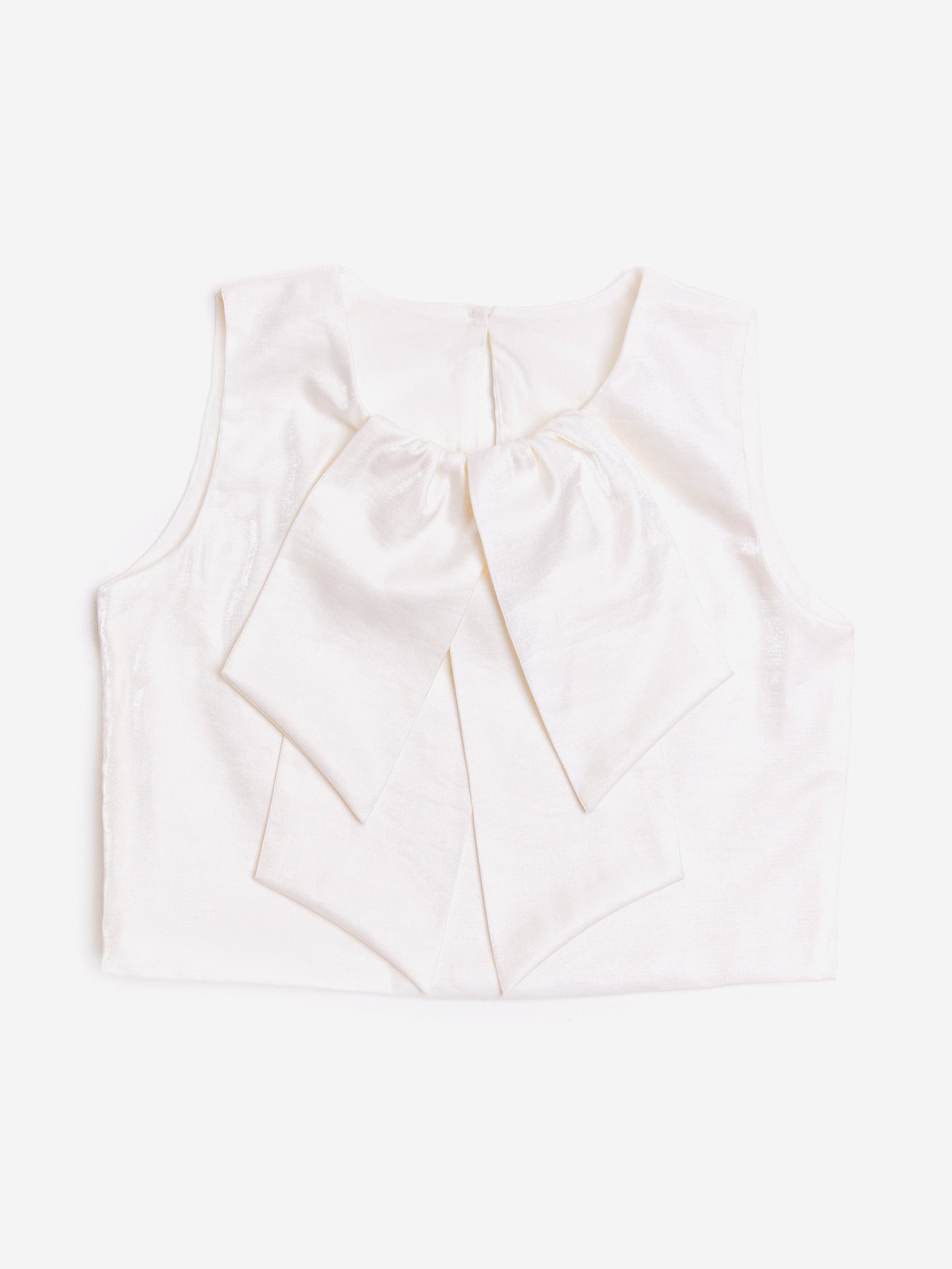 BCBG Girls Bow Blouse in Ivory Cheap Pice Cost