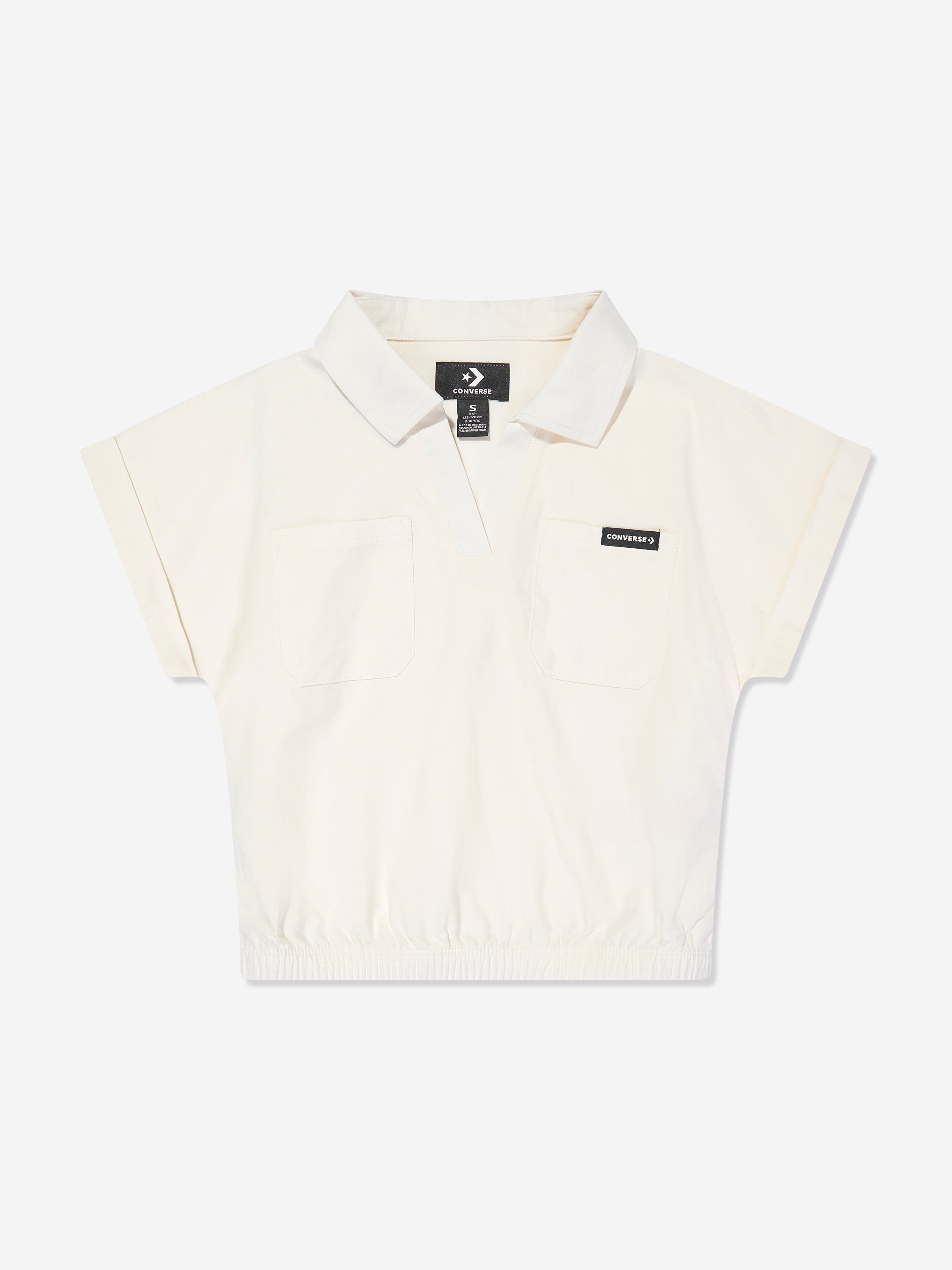 Converse Girls Dolman Pocket Woven Top in Ivory Sale Online Cheap