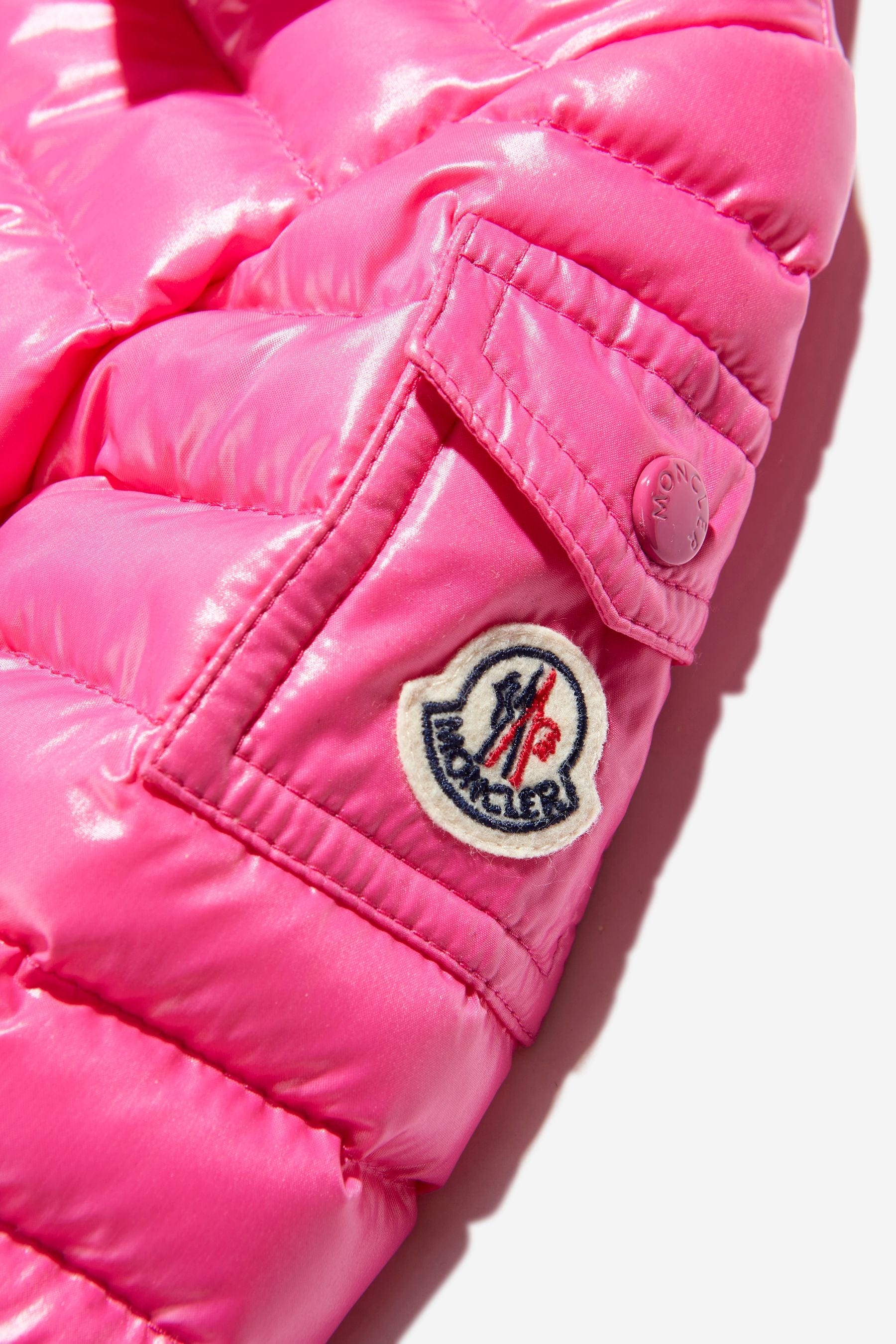 Moncler Enfant Baby Girls Down Padded Paulas Jacket in Pink Discount Authentic