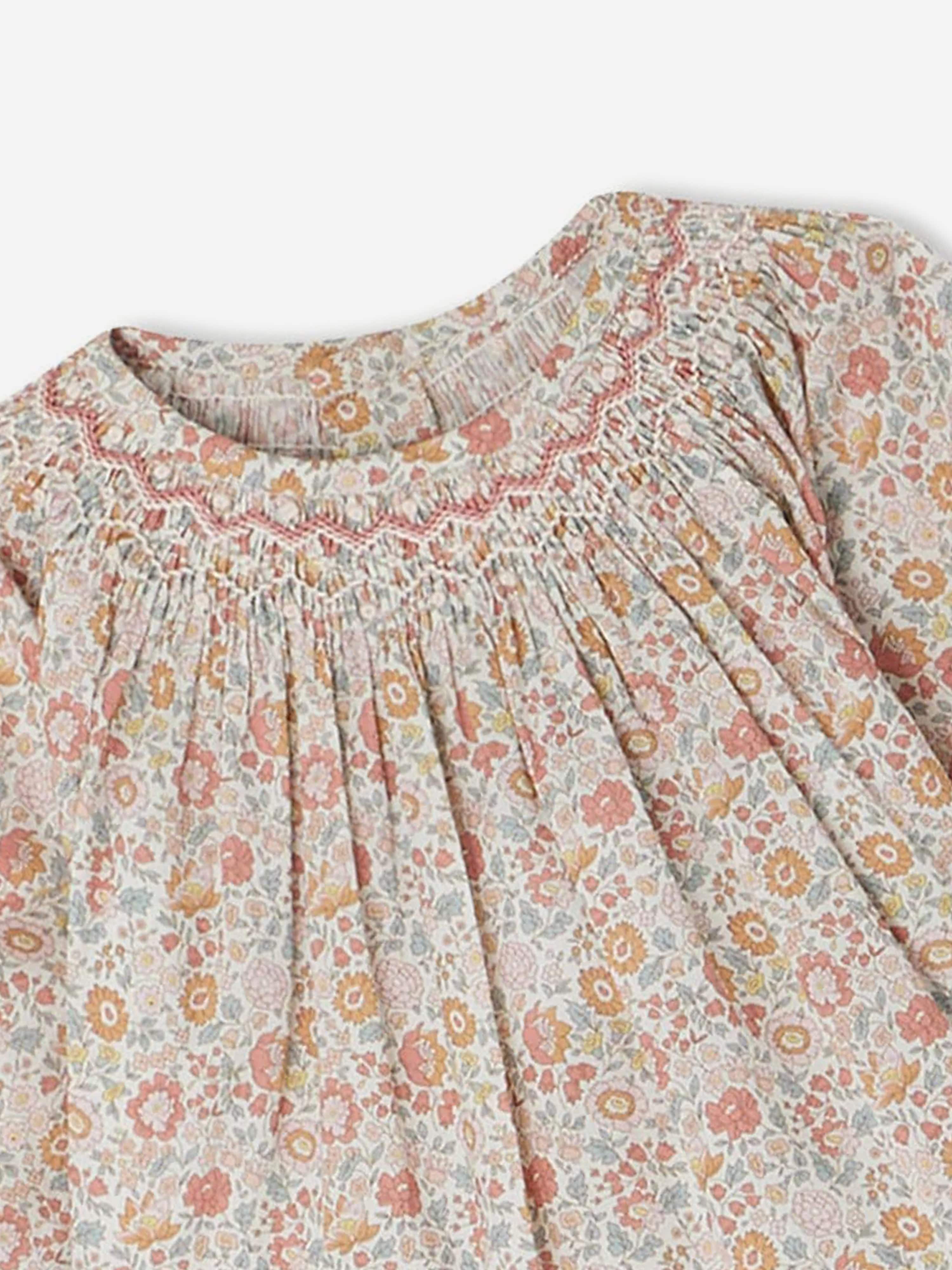 Bonpoint Baby Girls Griotte Smocked Blouse in Multicolour Free Shipping Nicekicks