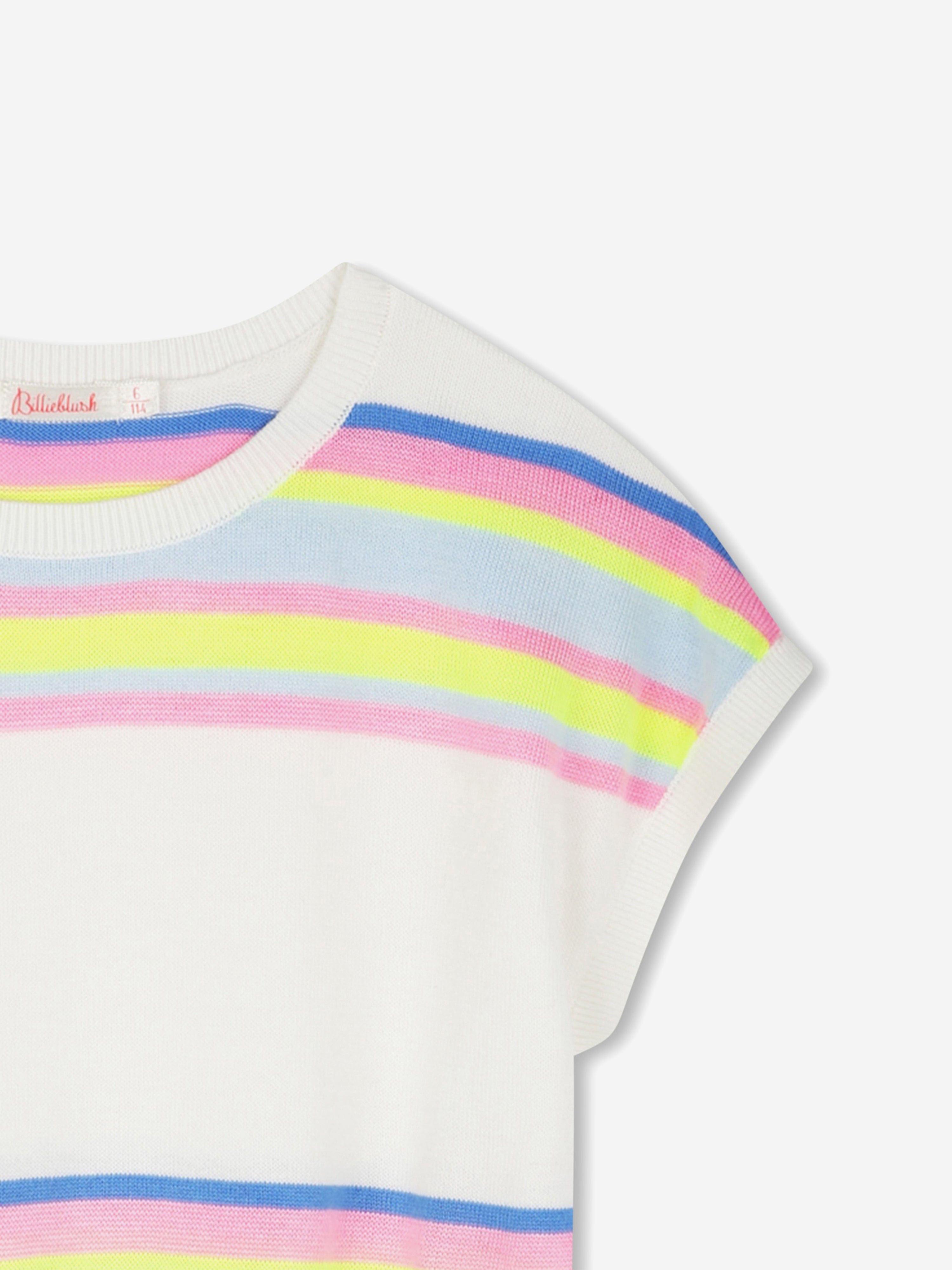 Girls Striped Knitted Dress in Ivory Pay With Visa Cheap Online