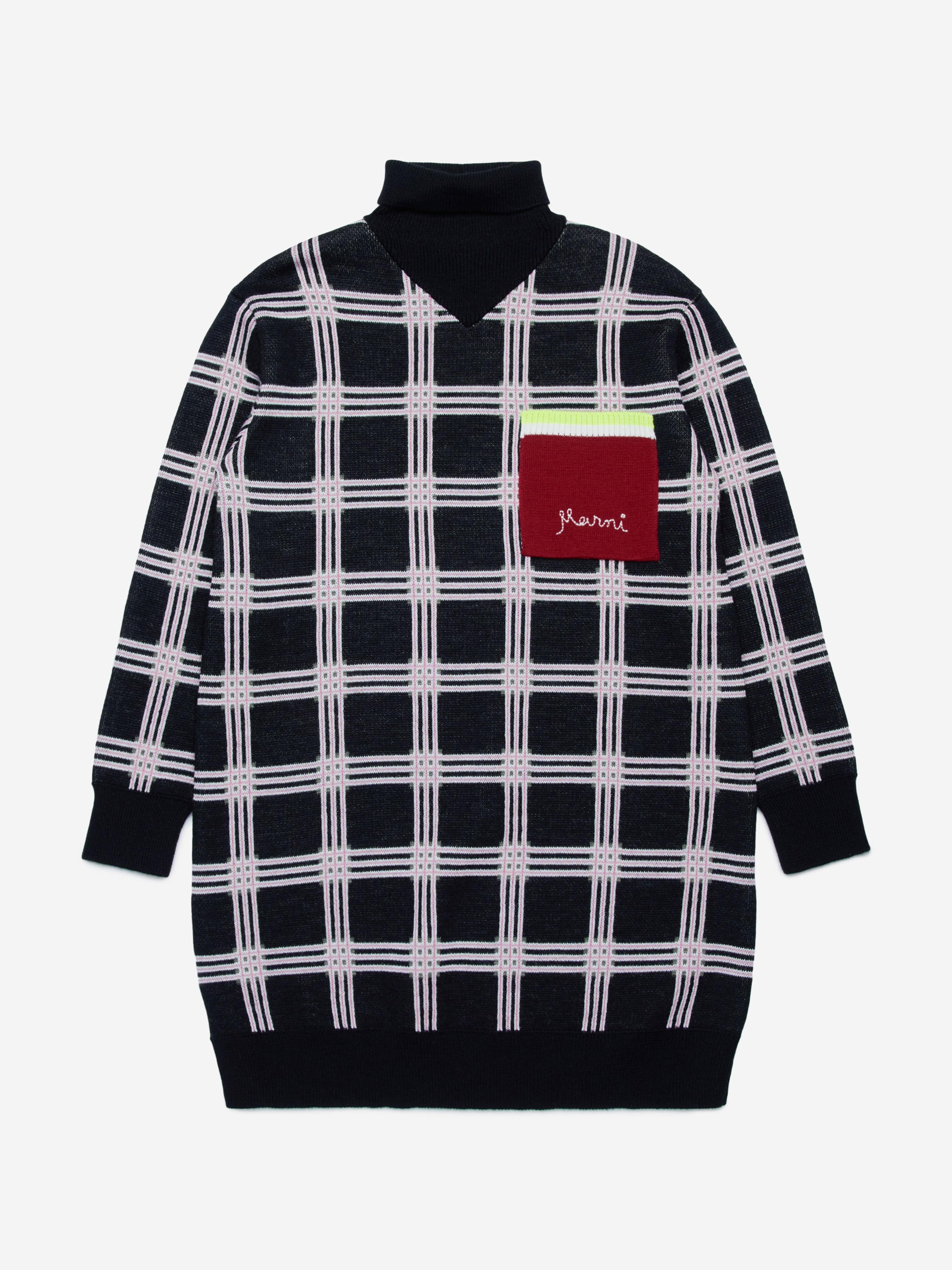 MARNI Girls Sweater Dress in Black Outlet With Credit Card
