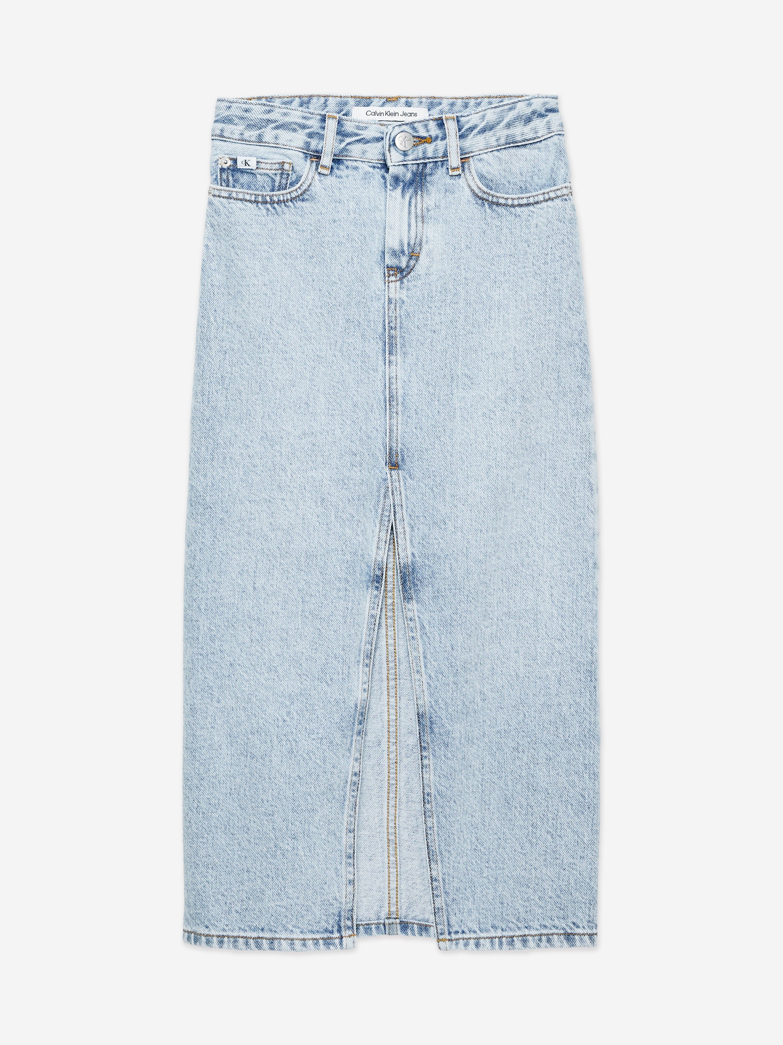 Calvin Klein Girls Denim Maxi Skirt in Blue Finishline Cheap Online