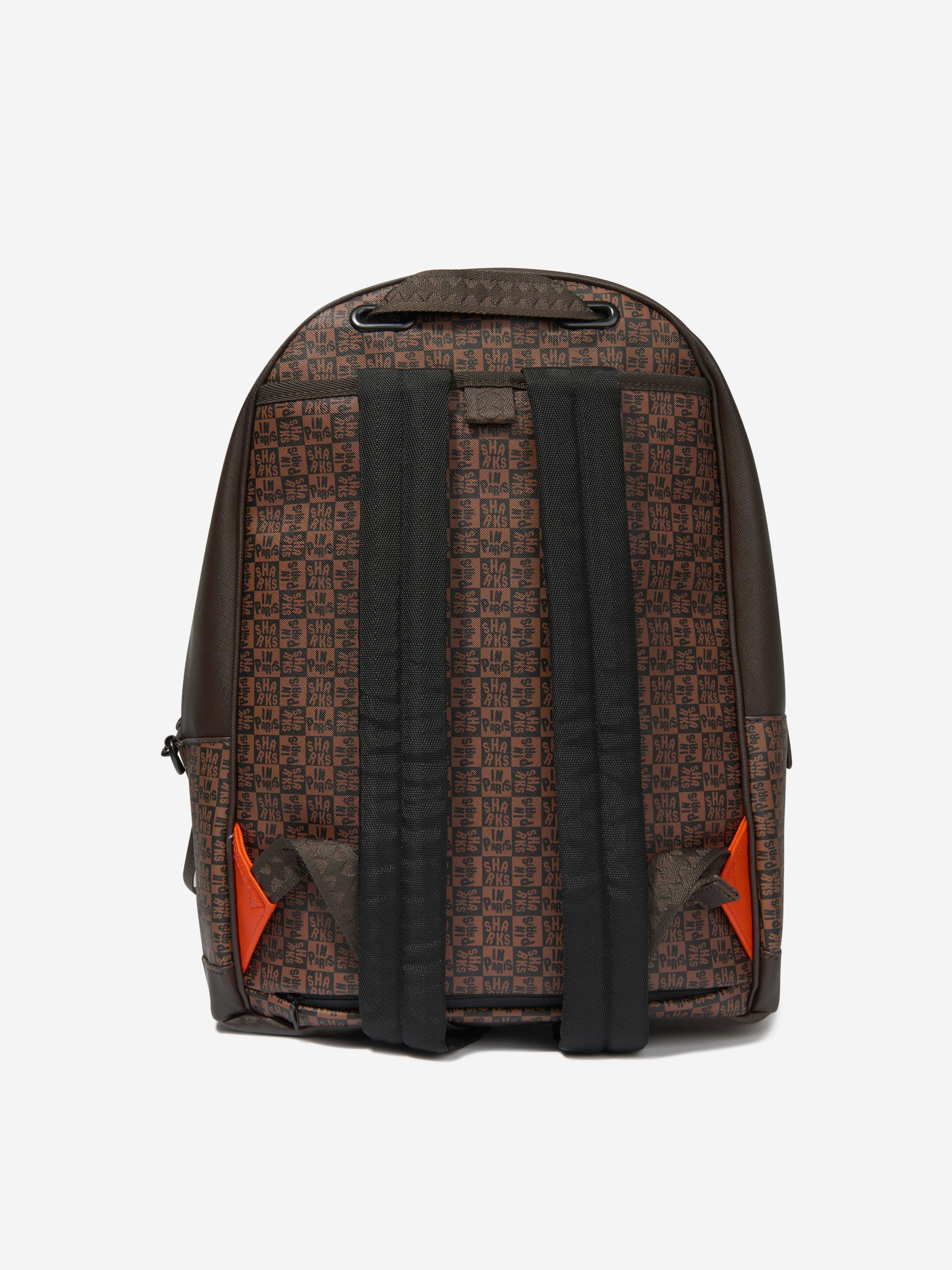 Sprayground Kids Sharks In Paris Check Emperor Backpack in Brown (40cm) Discount 2025 New