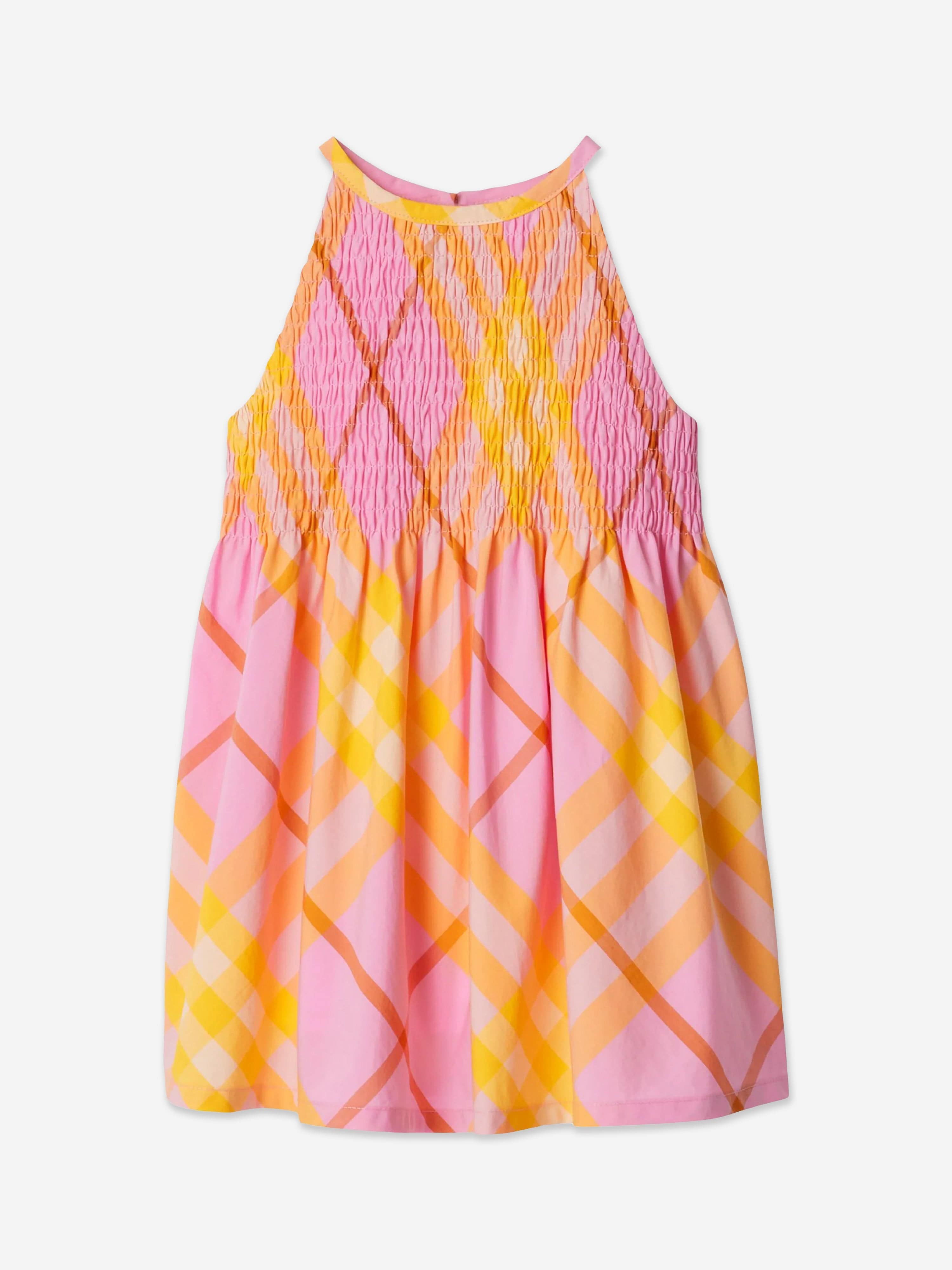 Burberry Baby Girls Mini Elsie Check Dress in Pink Free Shipping Deals
