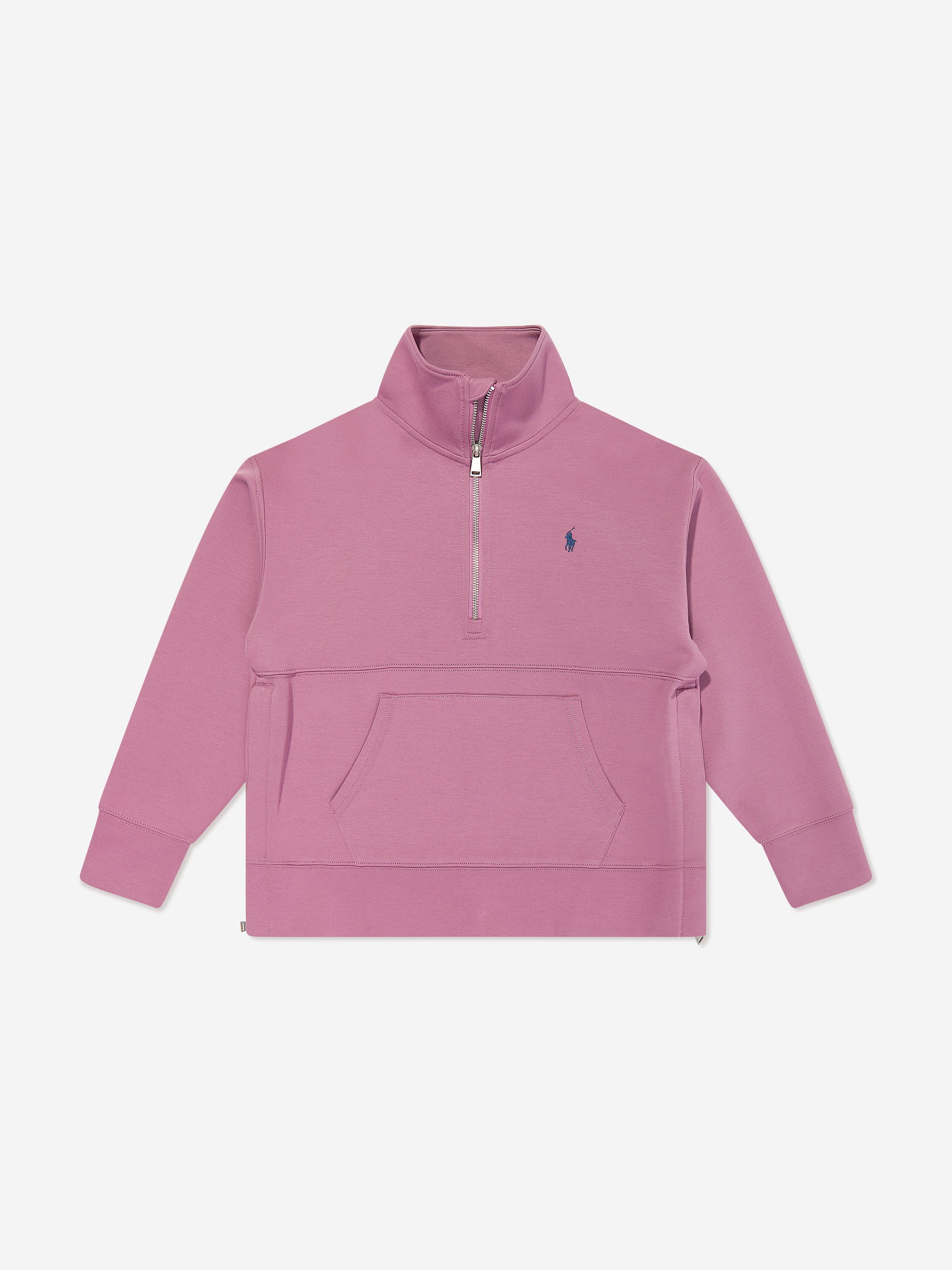 Ralph Lauren Girls Half Zip Tech Sweatshirt in Purple 2025 New For Sale