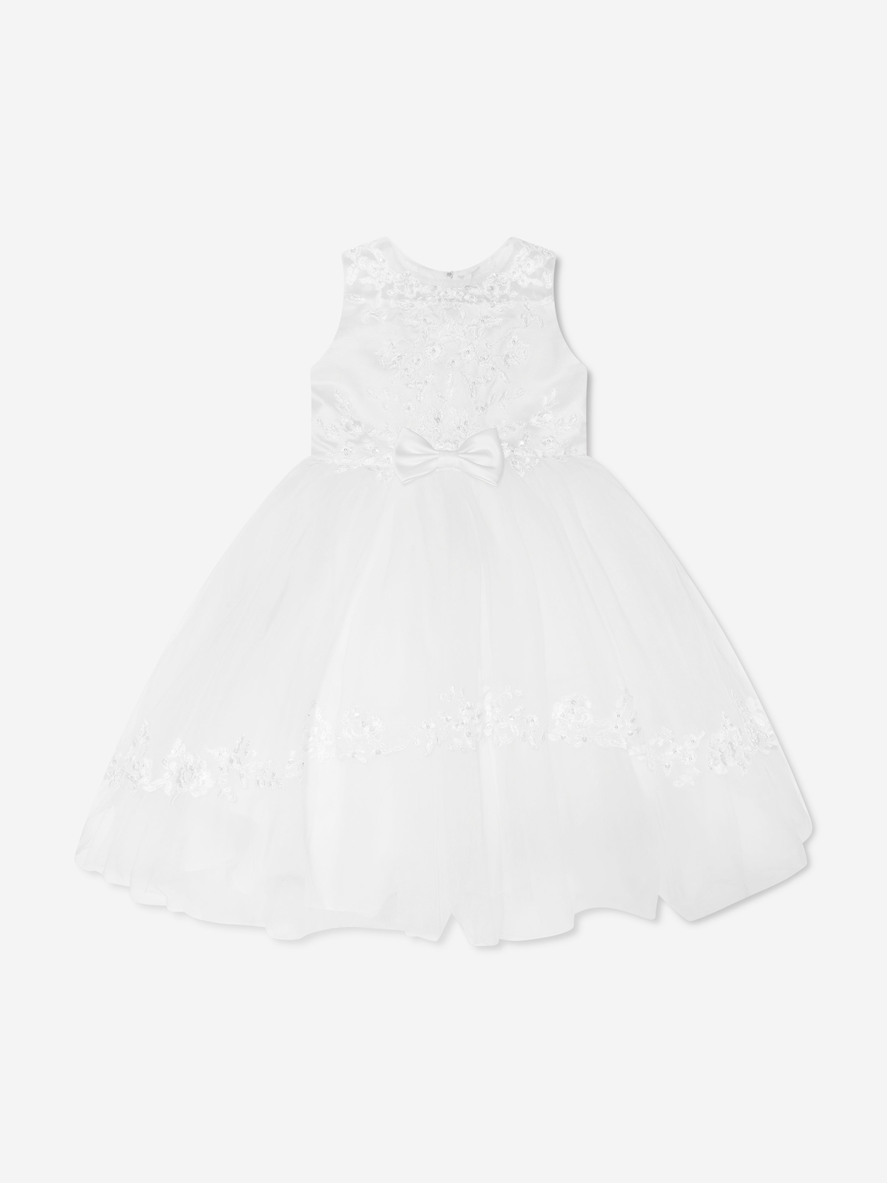 Sarah Louise Girls Ceremonial Ballerina Length Dress in White Online For Sale
