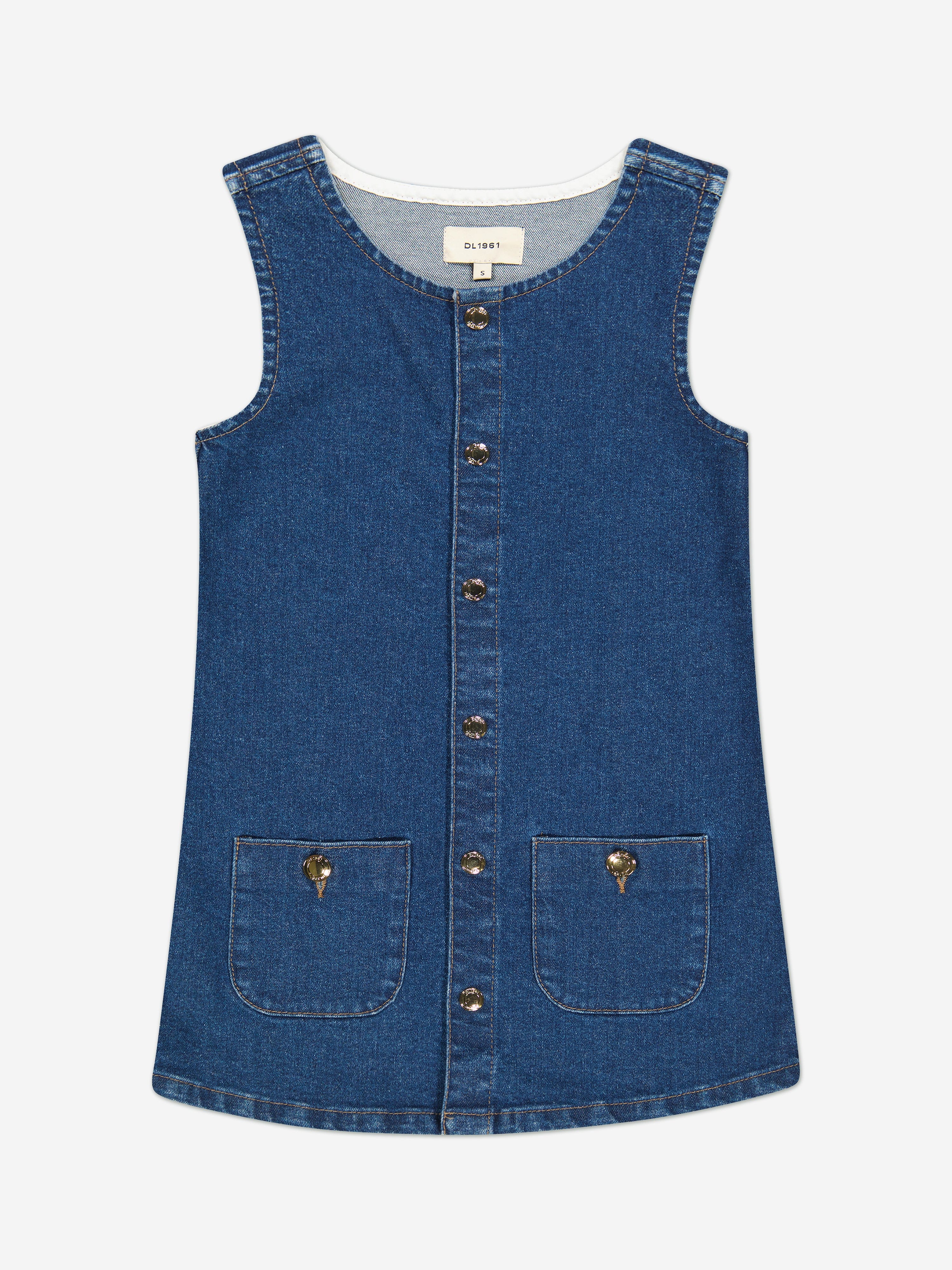 DL1961 Girls Hana Denim Dress in Blue Buy Cheap 2025 Newest