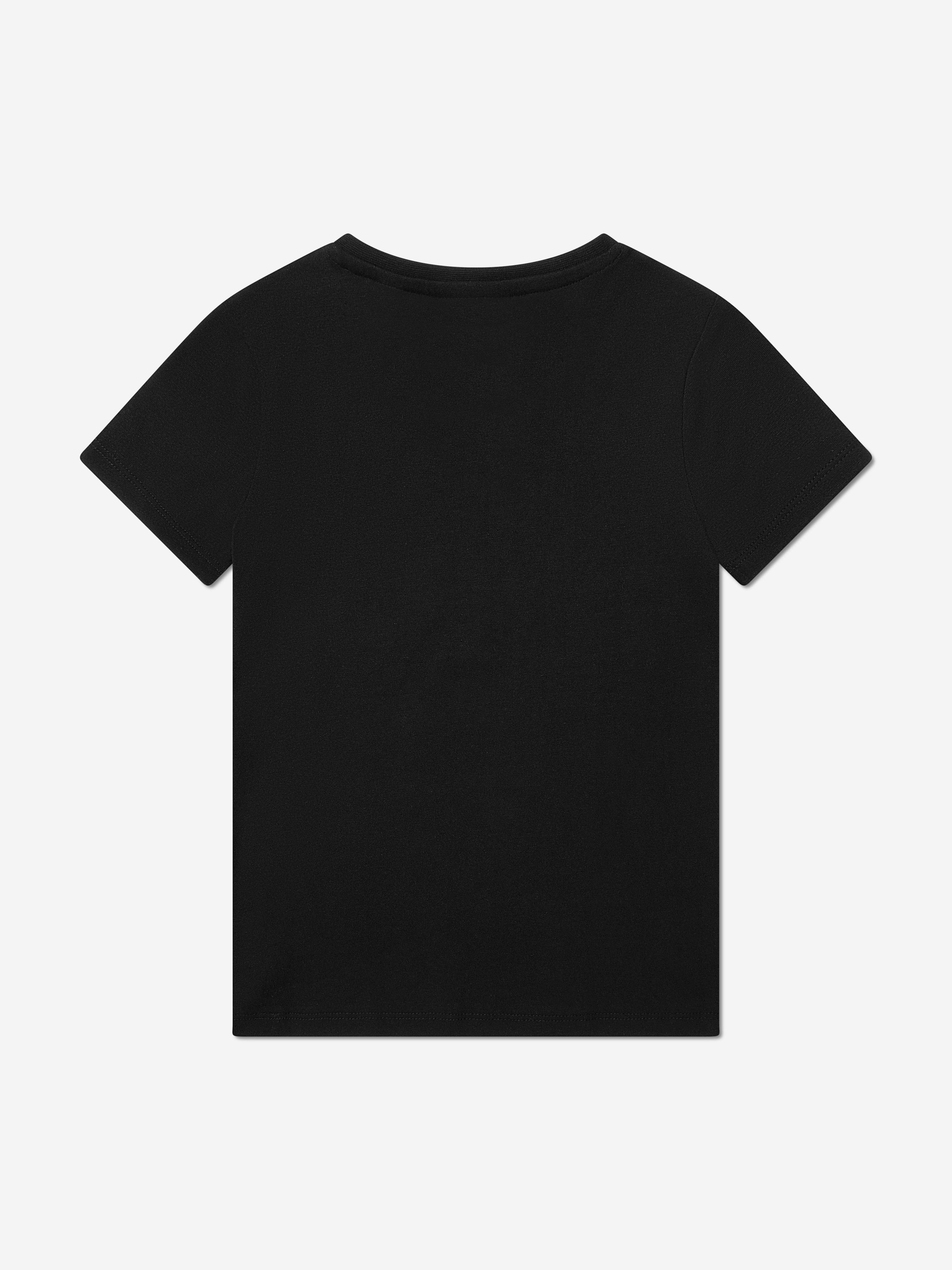 Guess Girls Logo T-Shirt in Black Cheap Sale Manchester