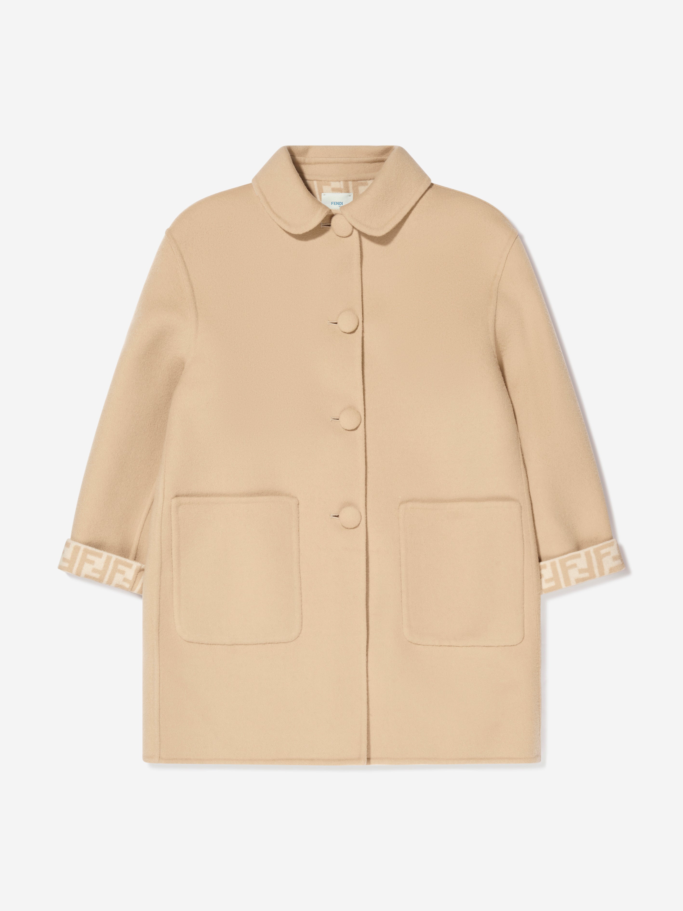 Fendi Girls Logo Print Coat Official Site For Sale