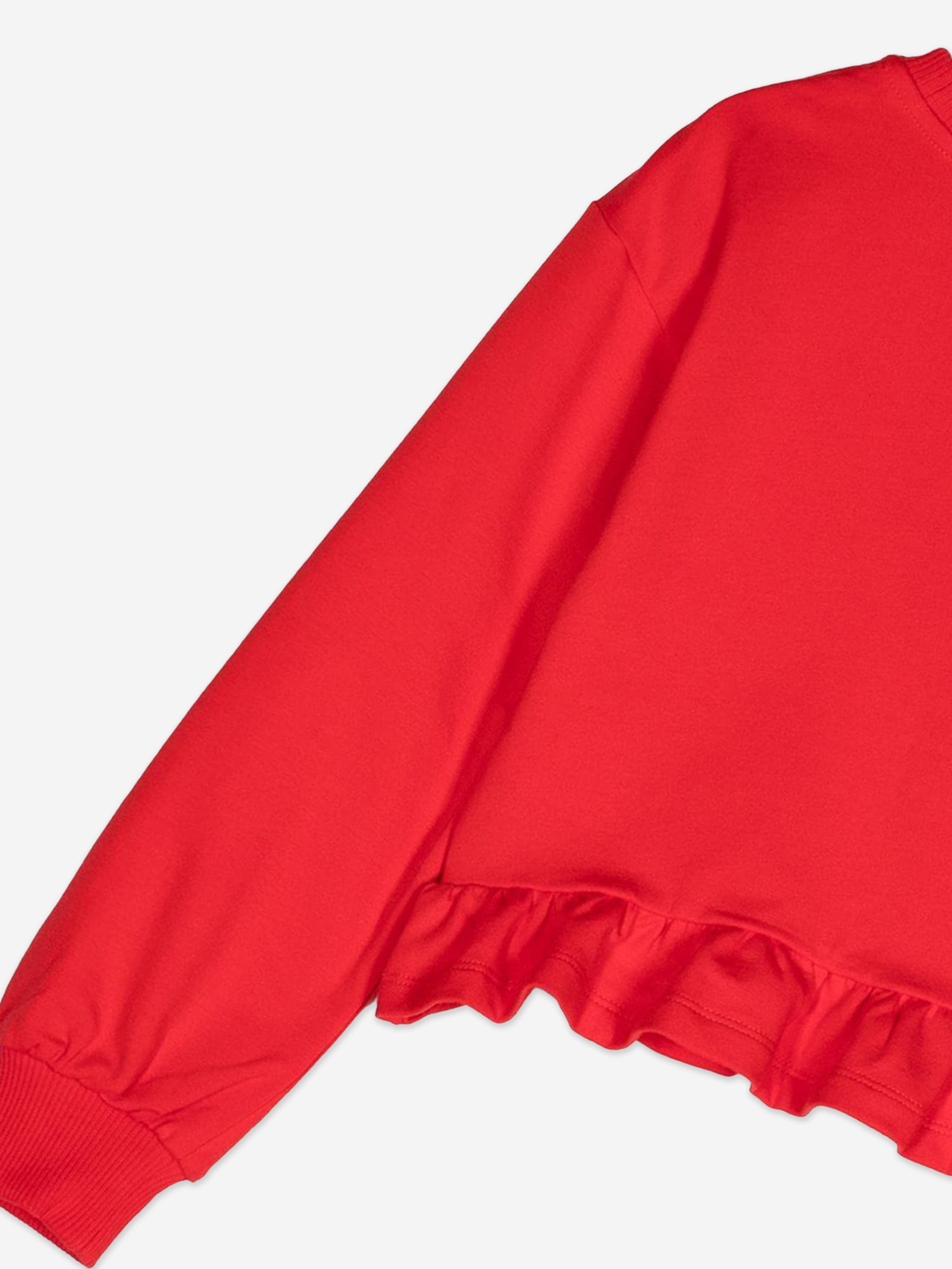 Moschino Girls Teddy Bear Logo Sweatshirt in Red Clearance Store Sale Online