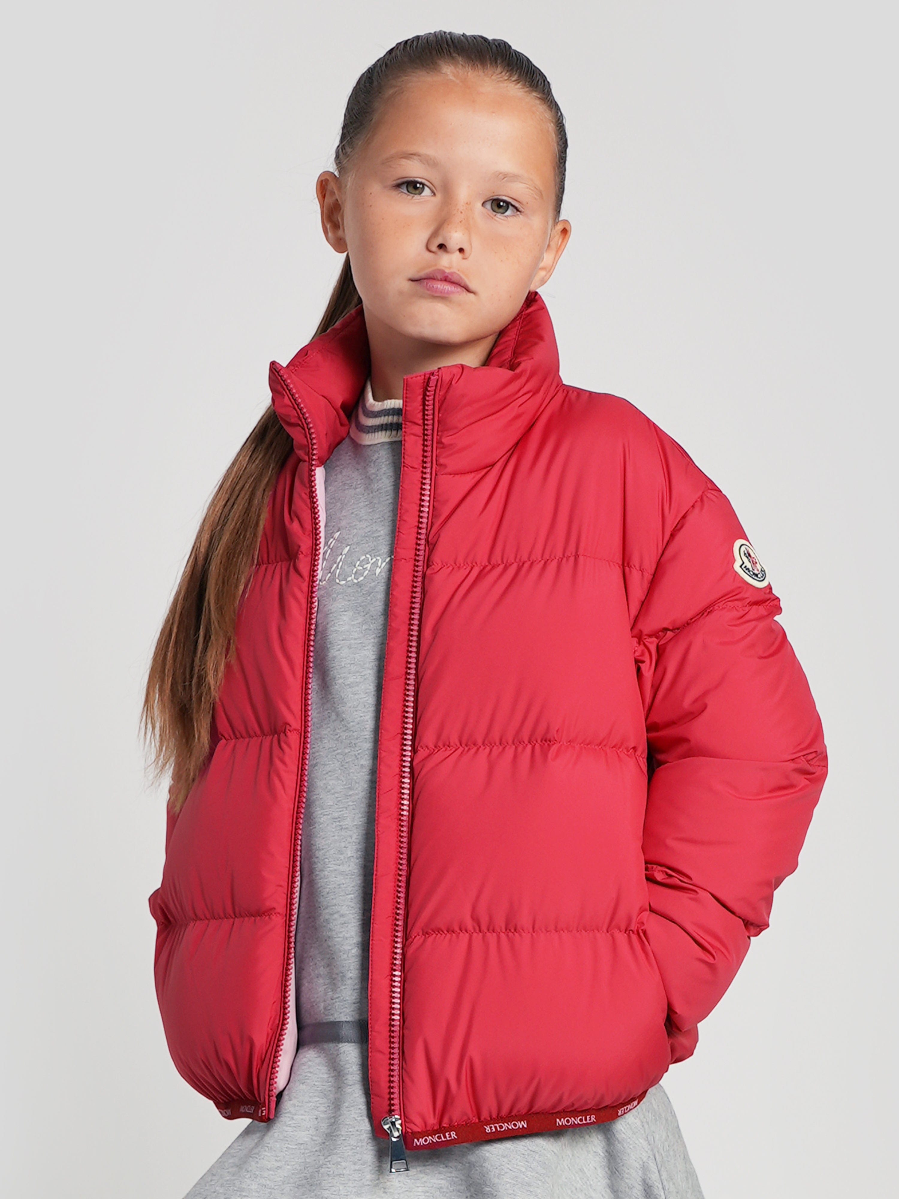 Moncler Enfant Girls Down Padded Abbadia Jacket in Red In China Sale Online