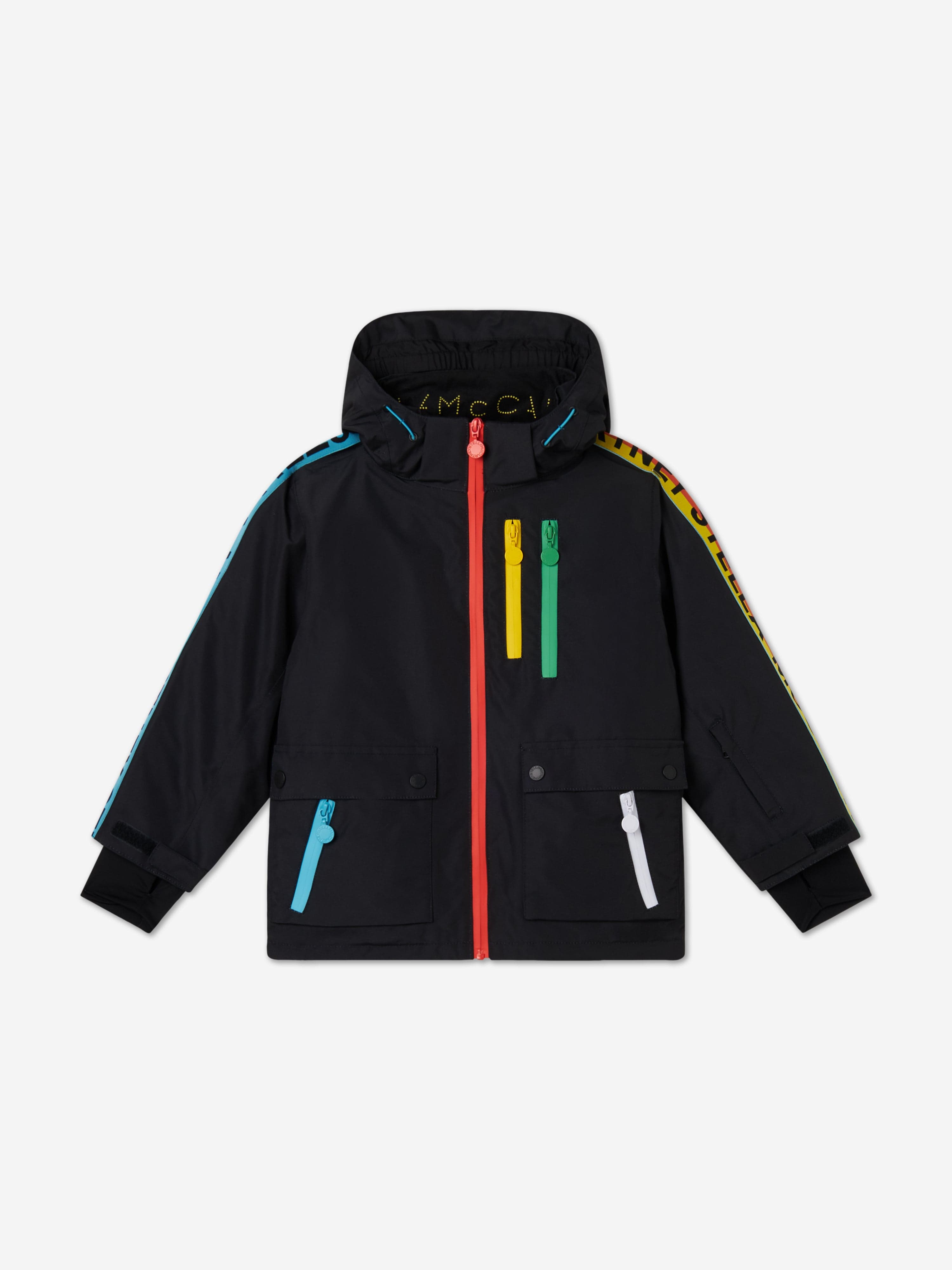 Stella McCartney Kids Branded Ski Jacket in Black Cheap Sale View