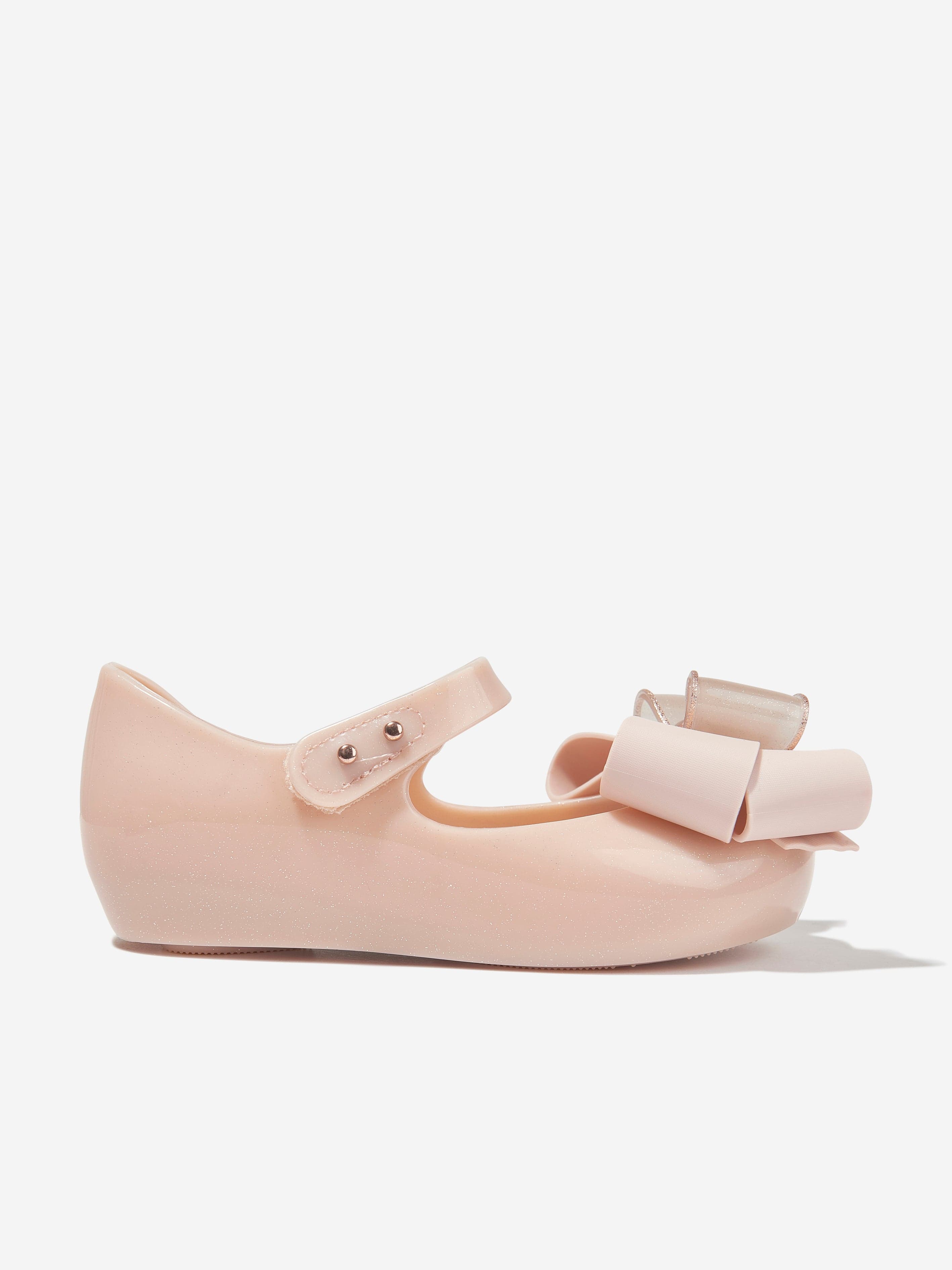 Mini Melissa Girls Mini Ultragirl Fab Bow Ballerinas in Pink New Arrival Cheap Online